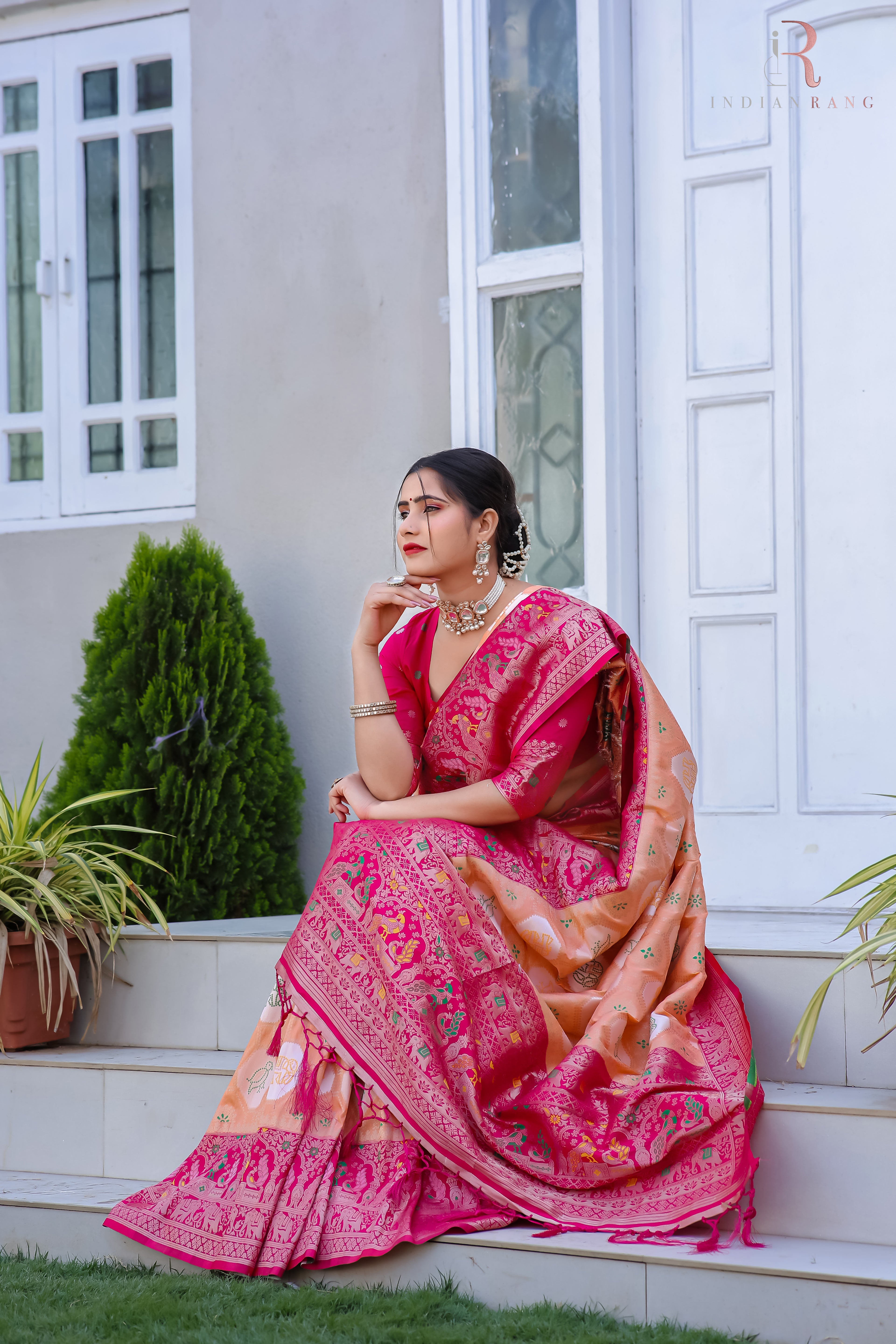 Dola Silk Latest Design Soft Orange Saree