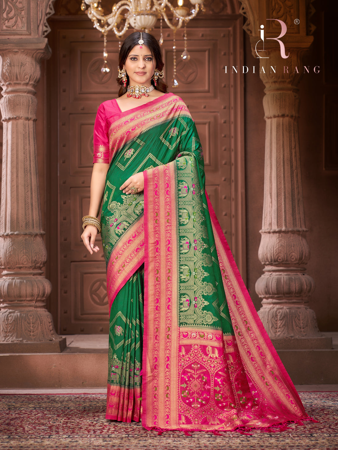 Gorgeous Green Mysore Silk Fancy Saree