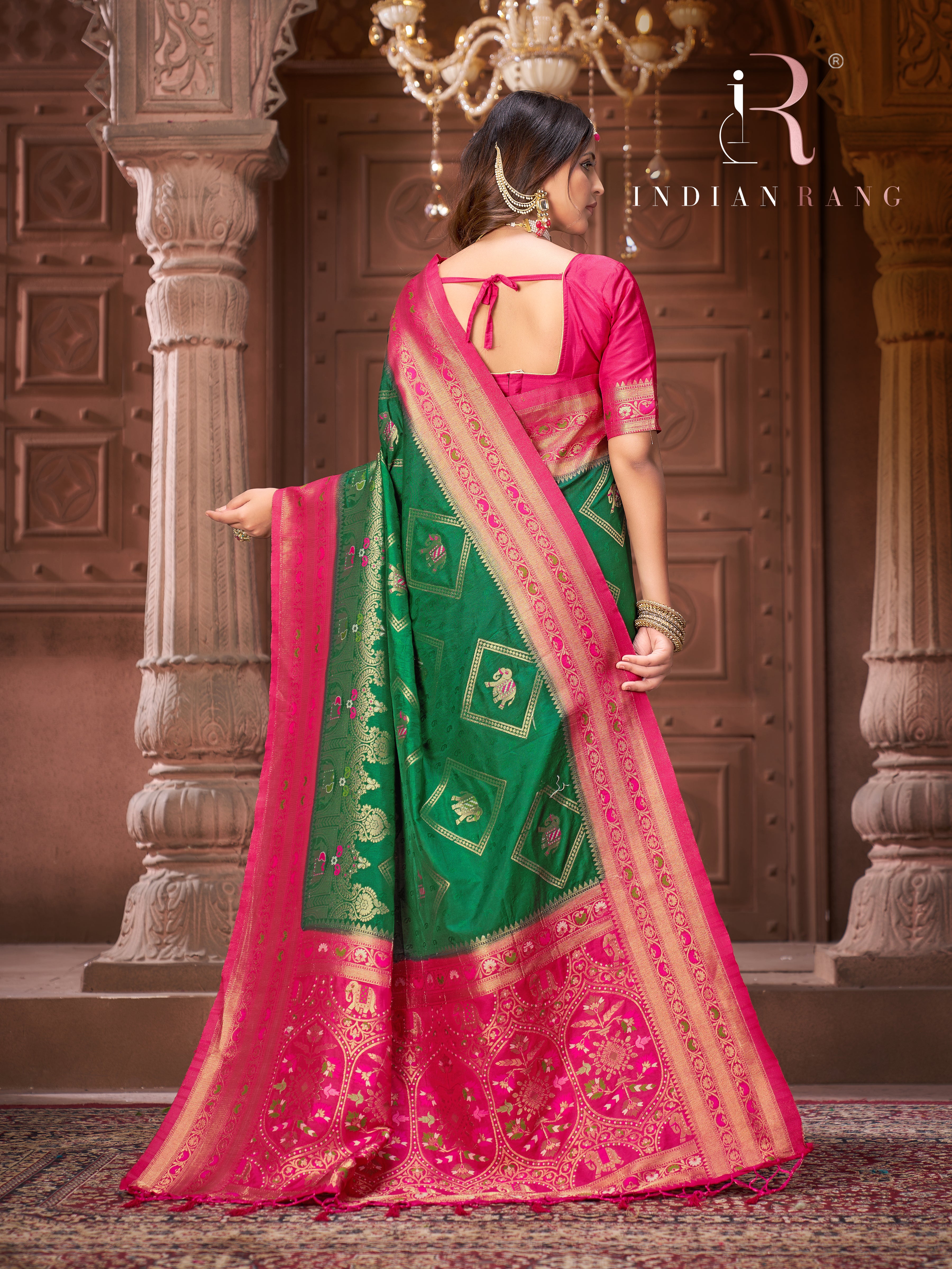 Gorgeous Green Mysore Silk Fancy Saree