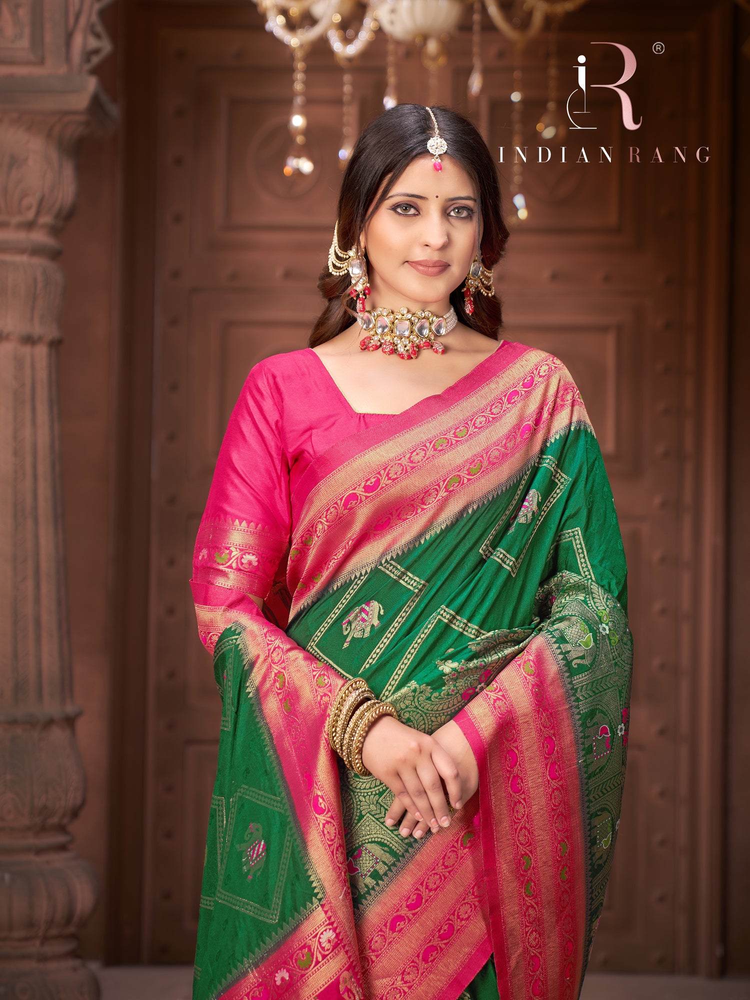 Gorgeous Green Mysore Silk Fancy Saree