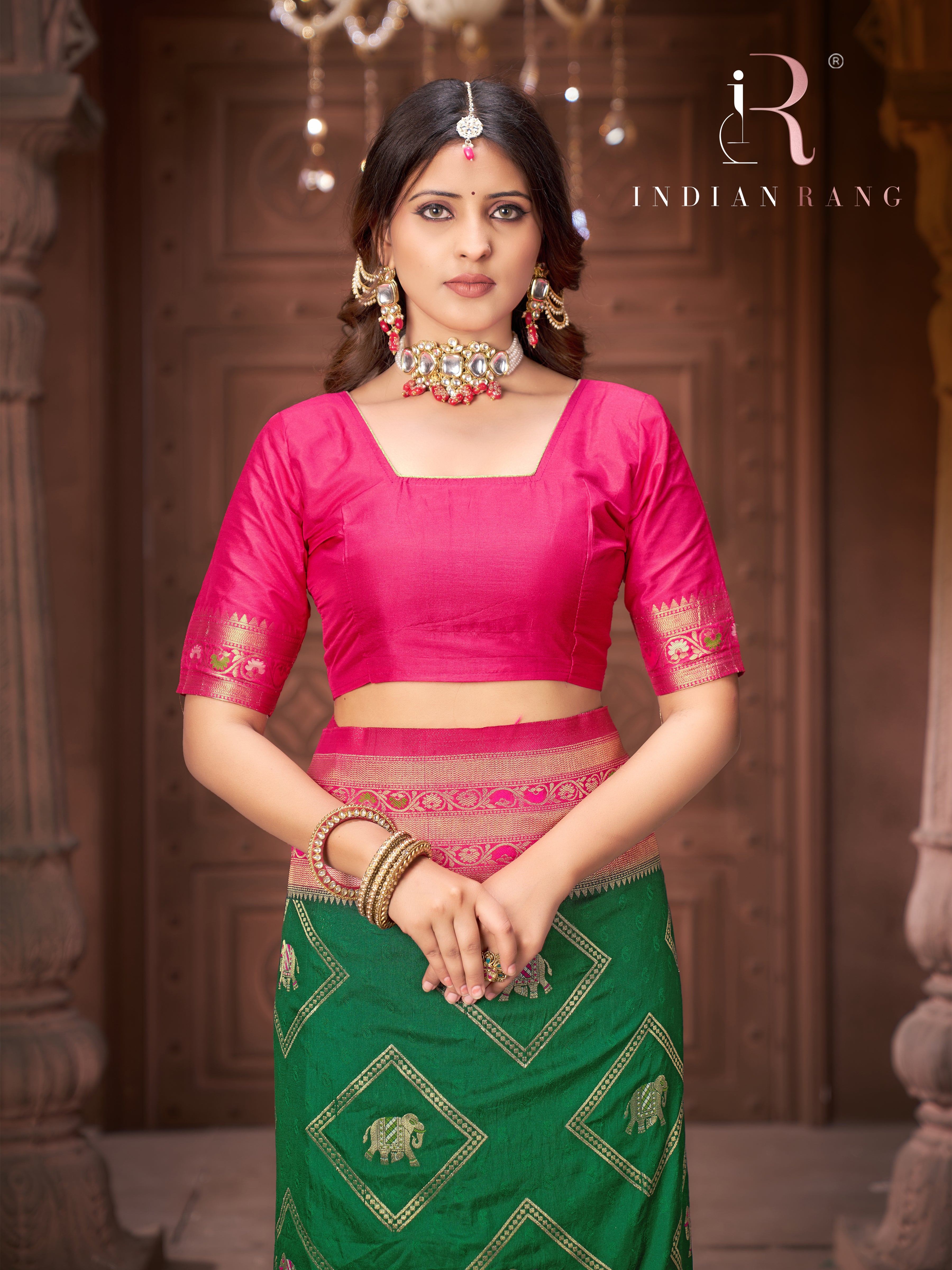 Gorgeous Green Mysore Silk Fancy Saree