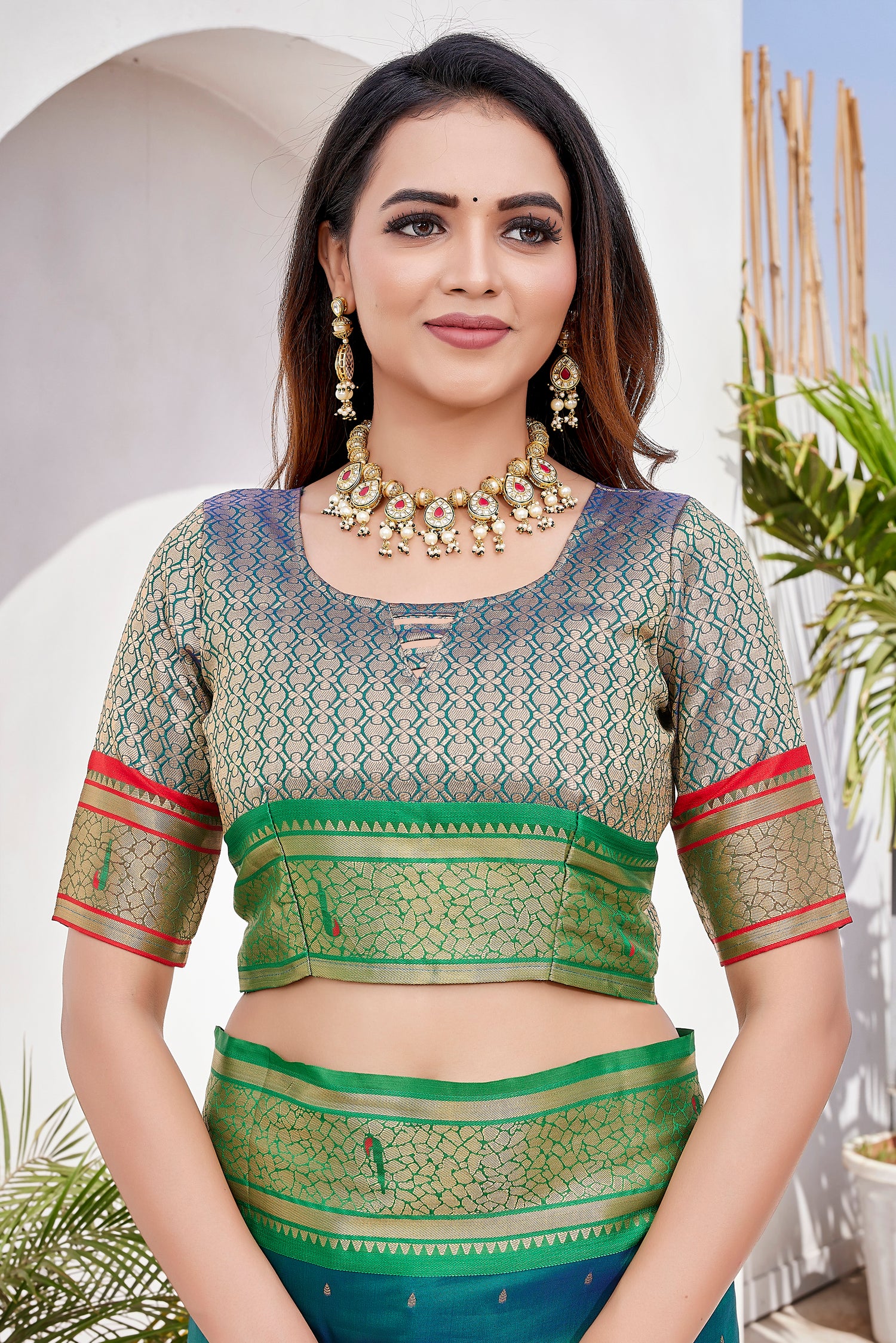 Beautiful Paithani Silk Dark Green Saree