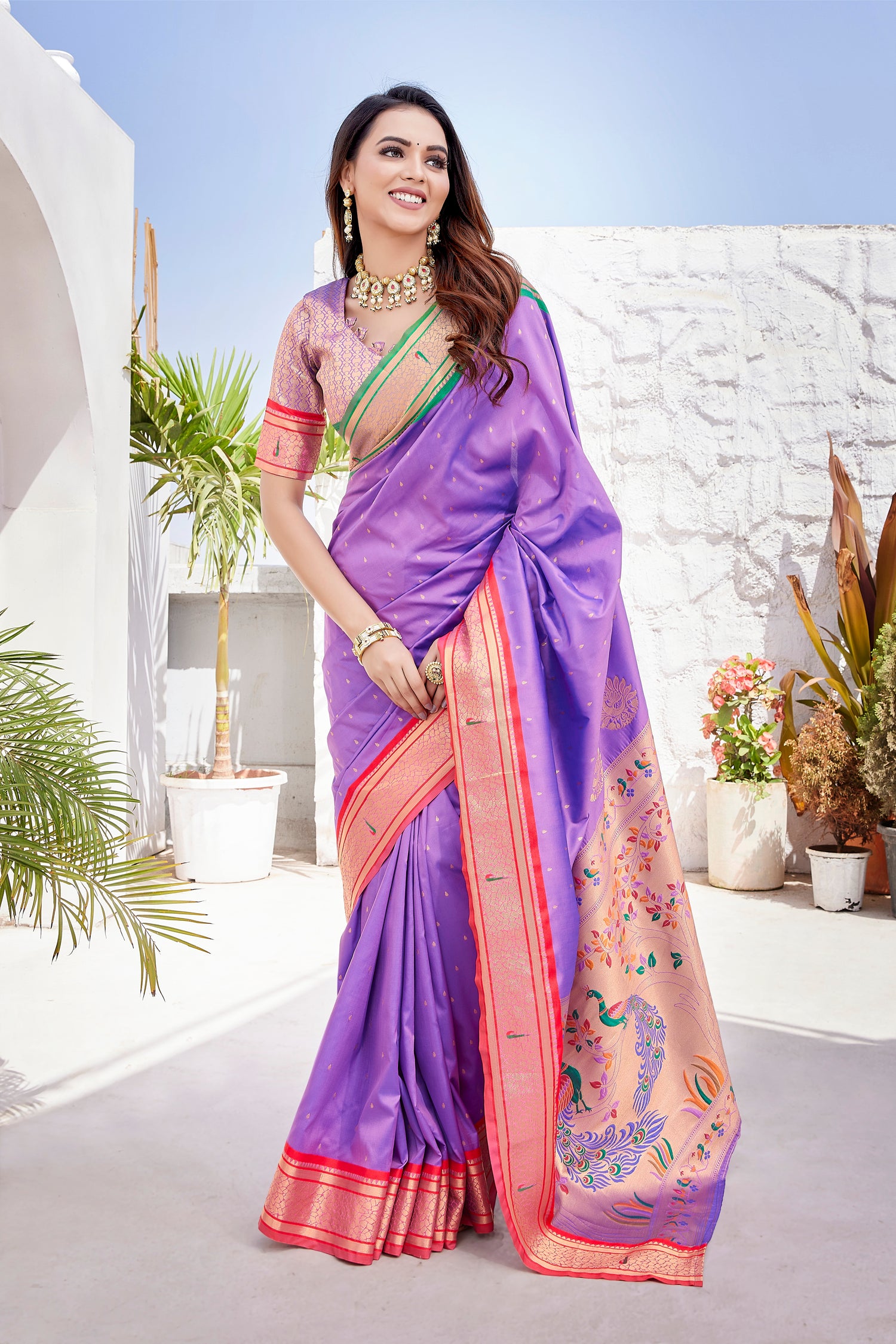 Trending Paithani Silk Purple Saree