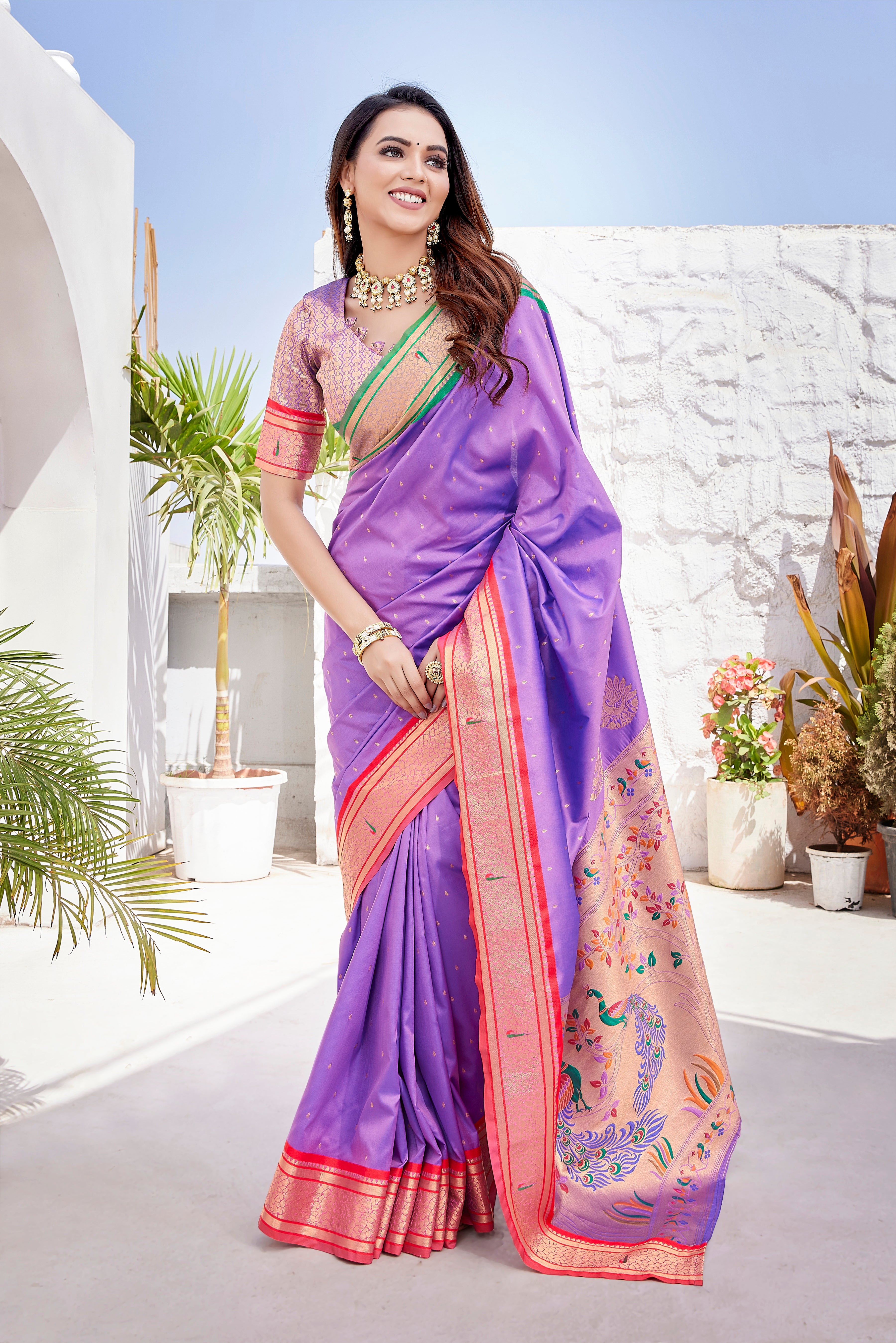 Trending Paithani Silk Purple Saree