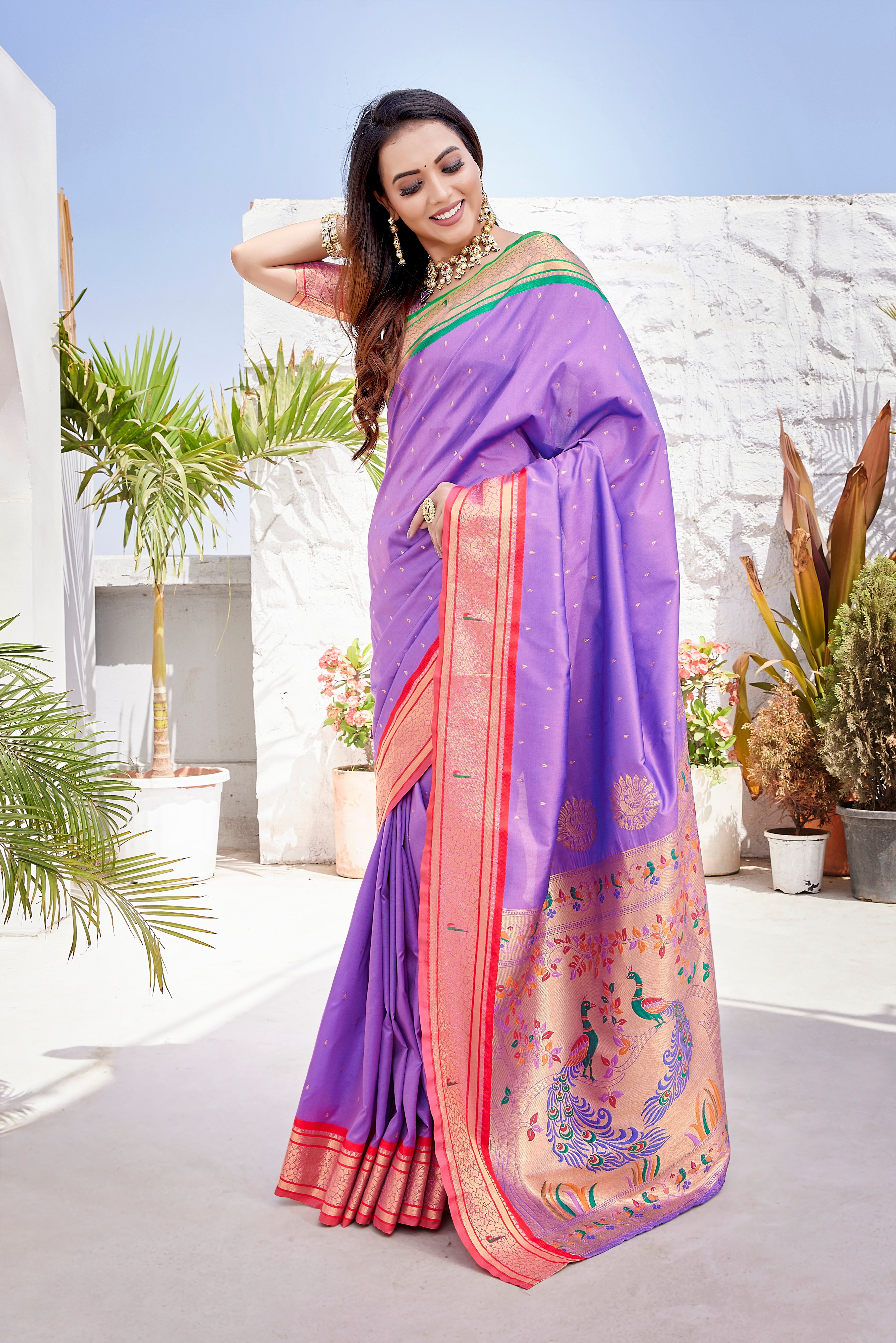Trending Paithani Silk Purple Saree
