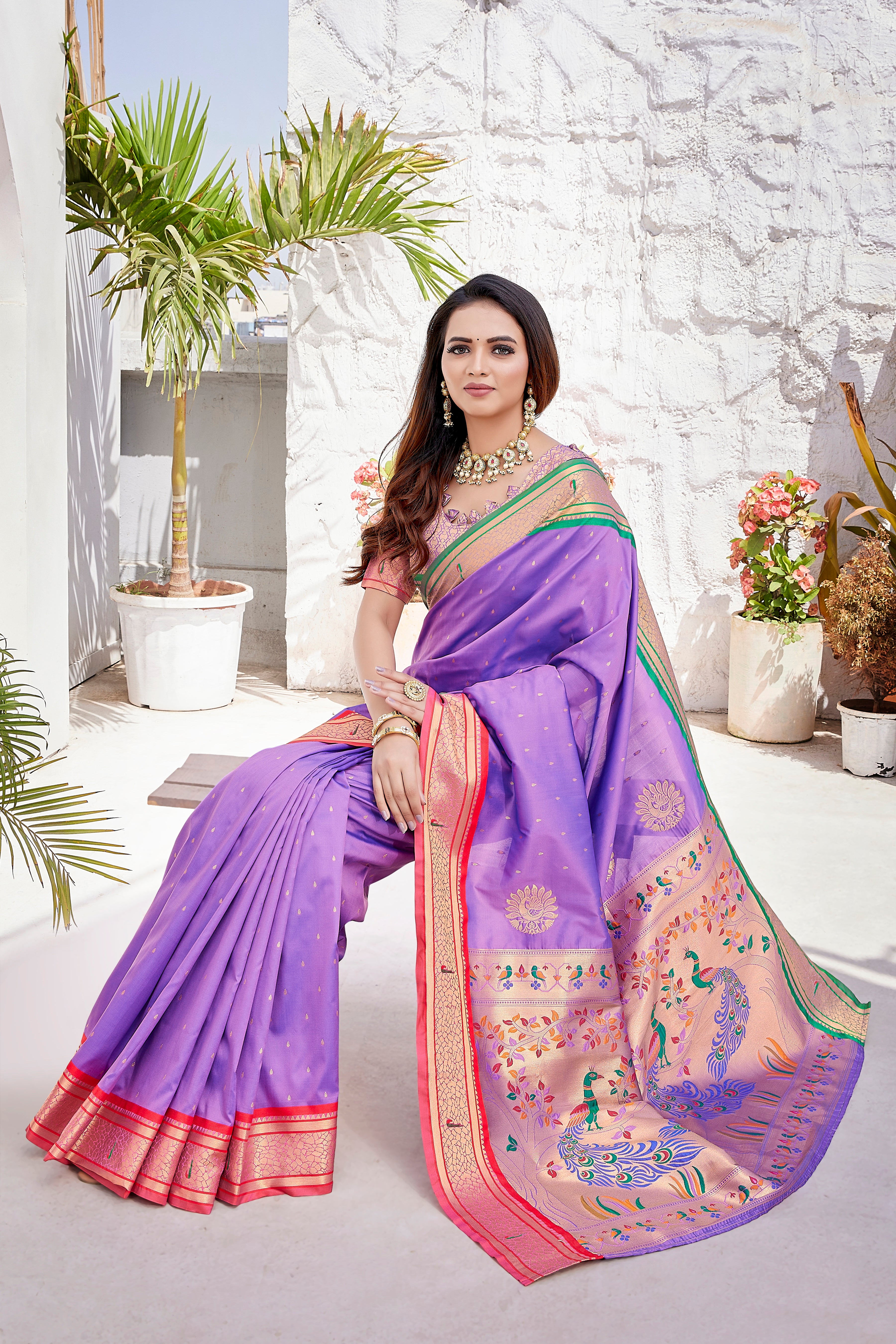 Trending Paithani Silk Purple Saree