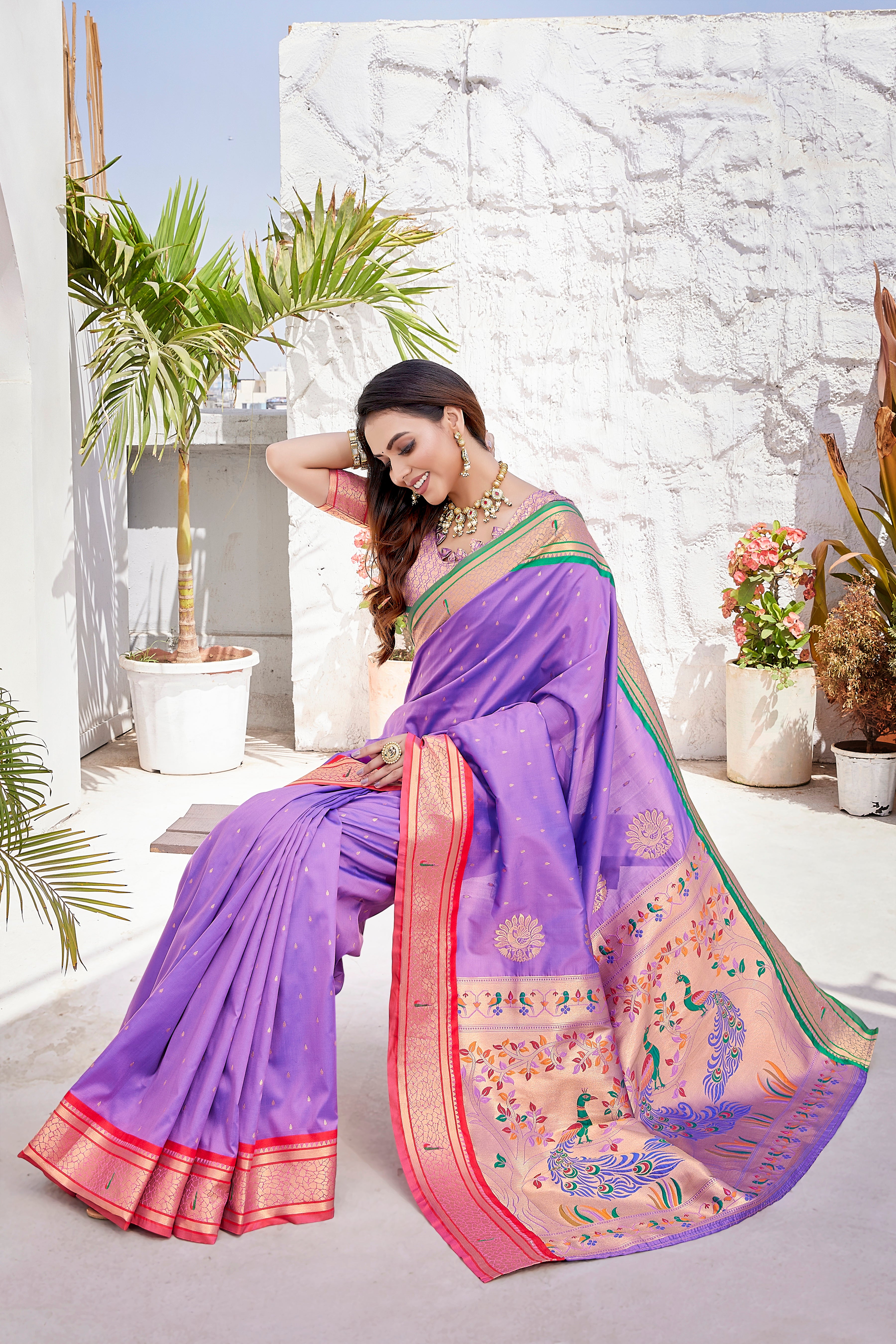 Trending Paithani Silk Purple Saree