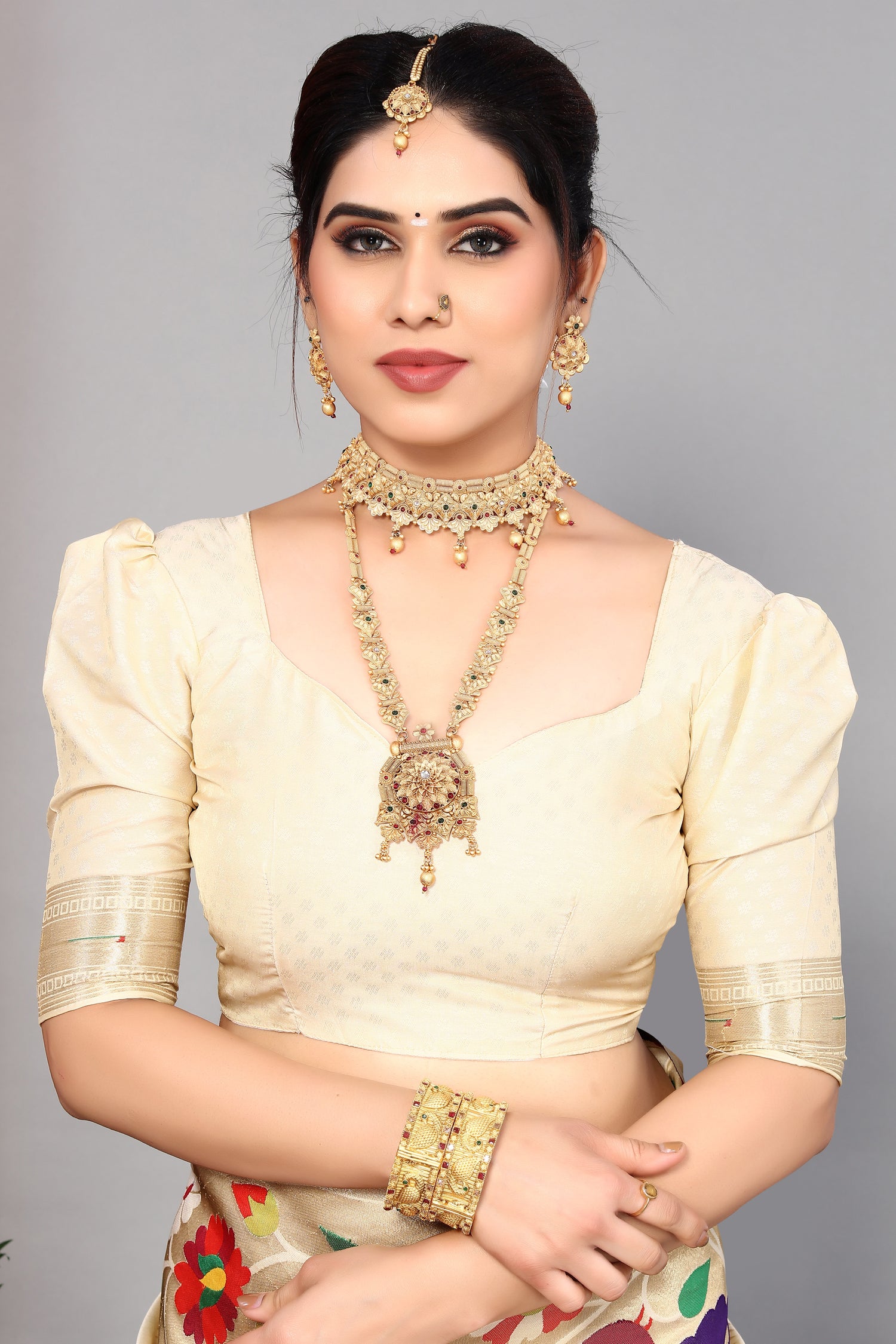 Exclusive Paithani Silk Cream Color Saree