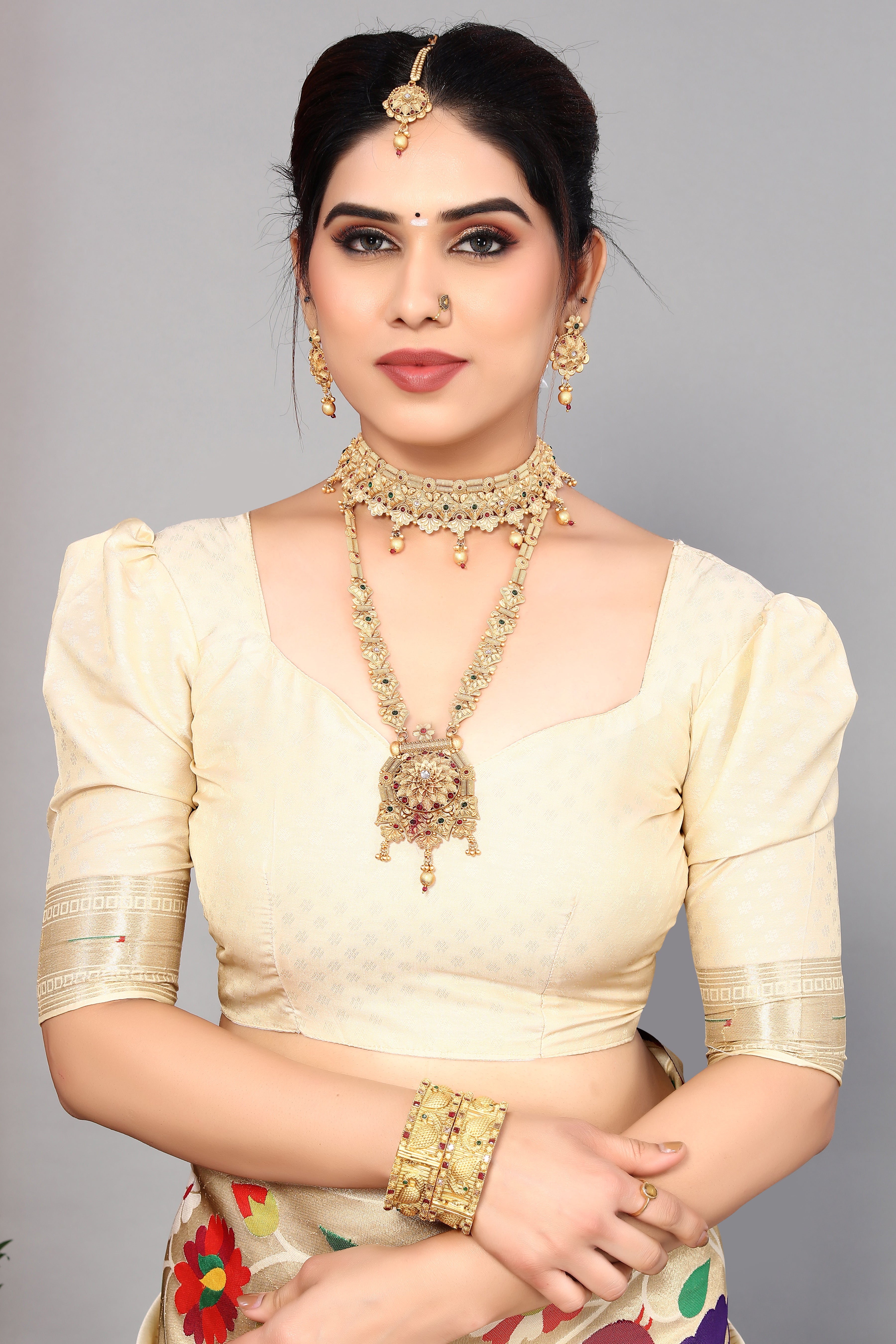 Exclusive Paithani Silk Cream Color Saree