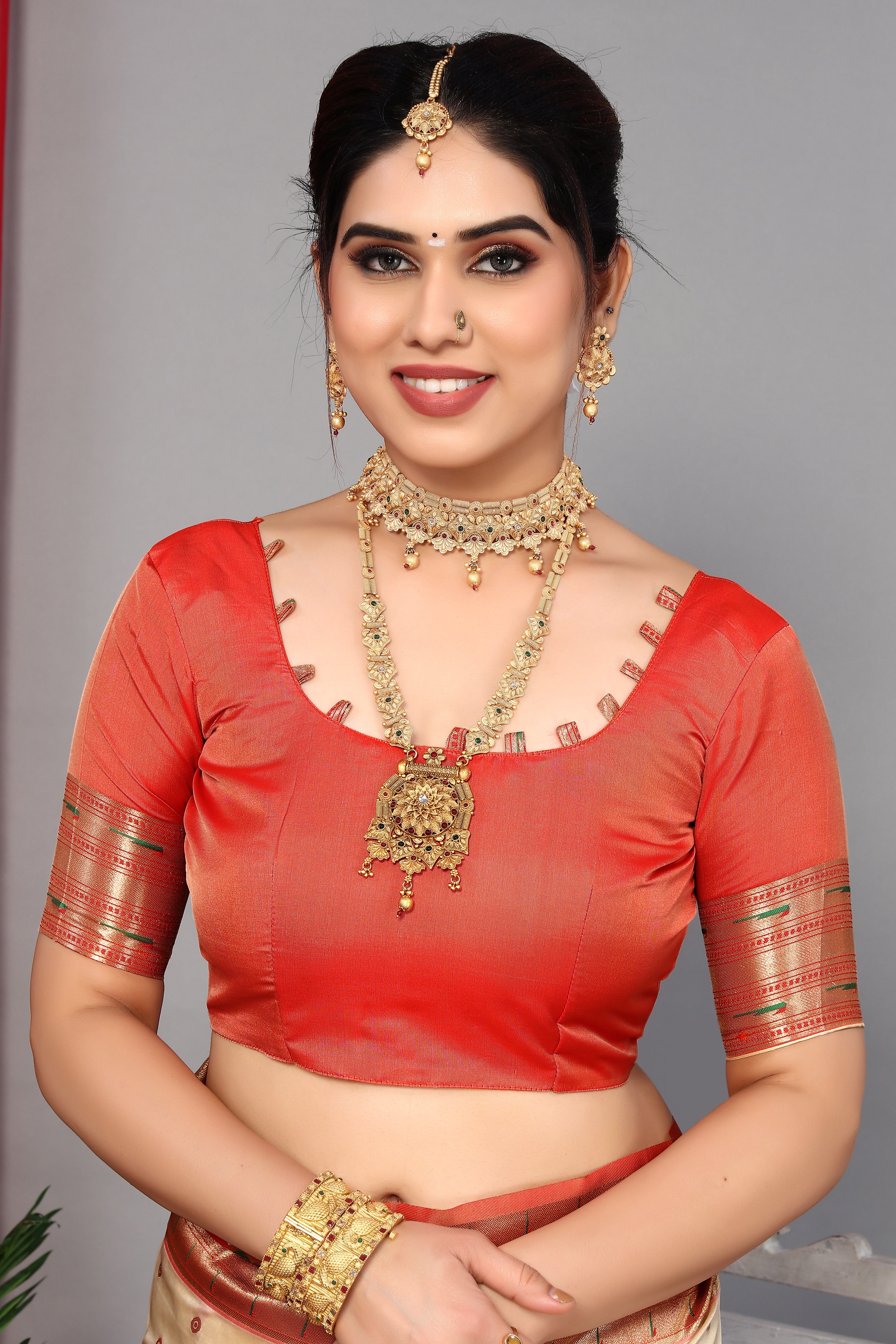 Luxury Paithani Silk Cream Color Saree