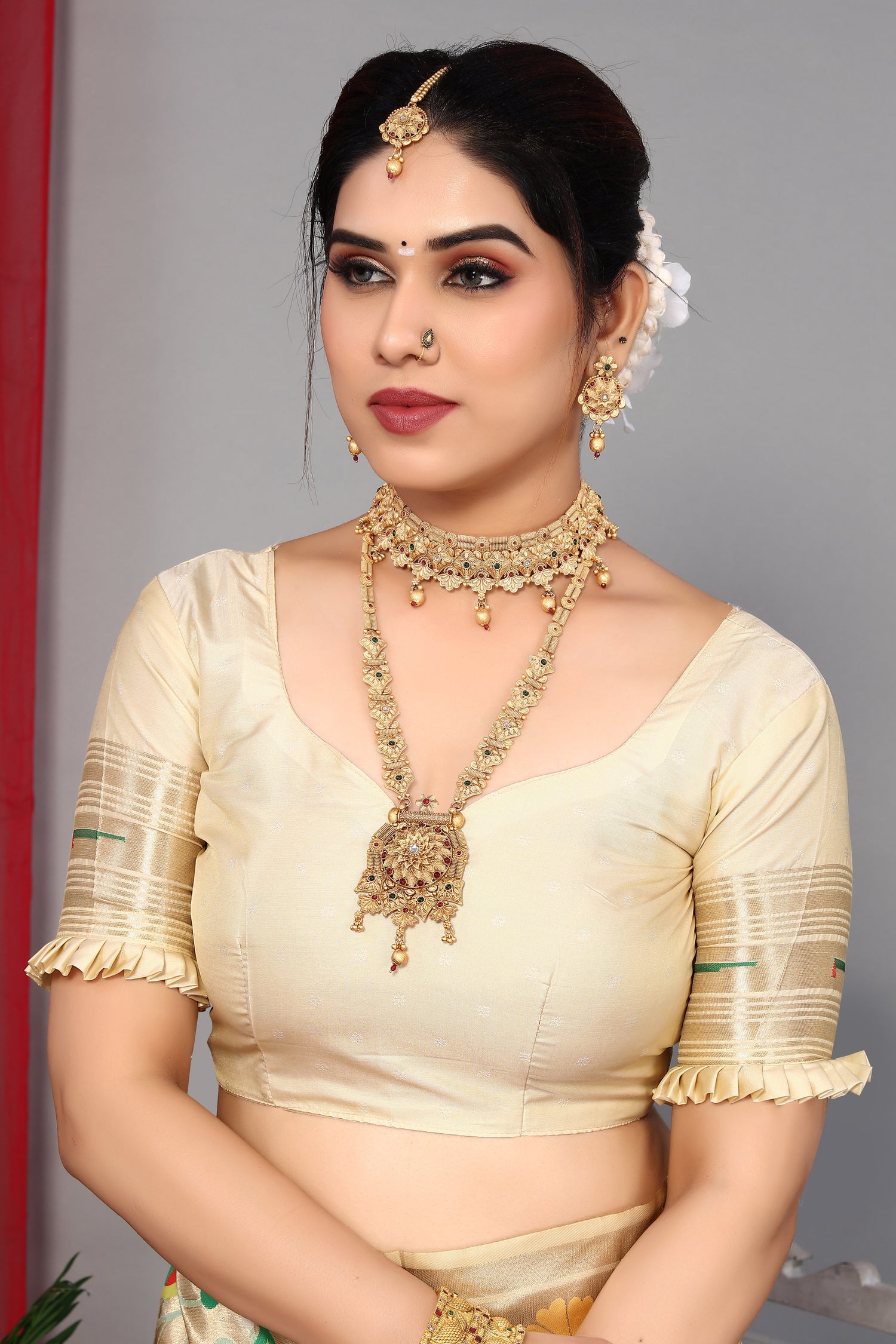 Cream Color Paithani Silk Traditional Saree