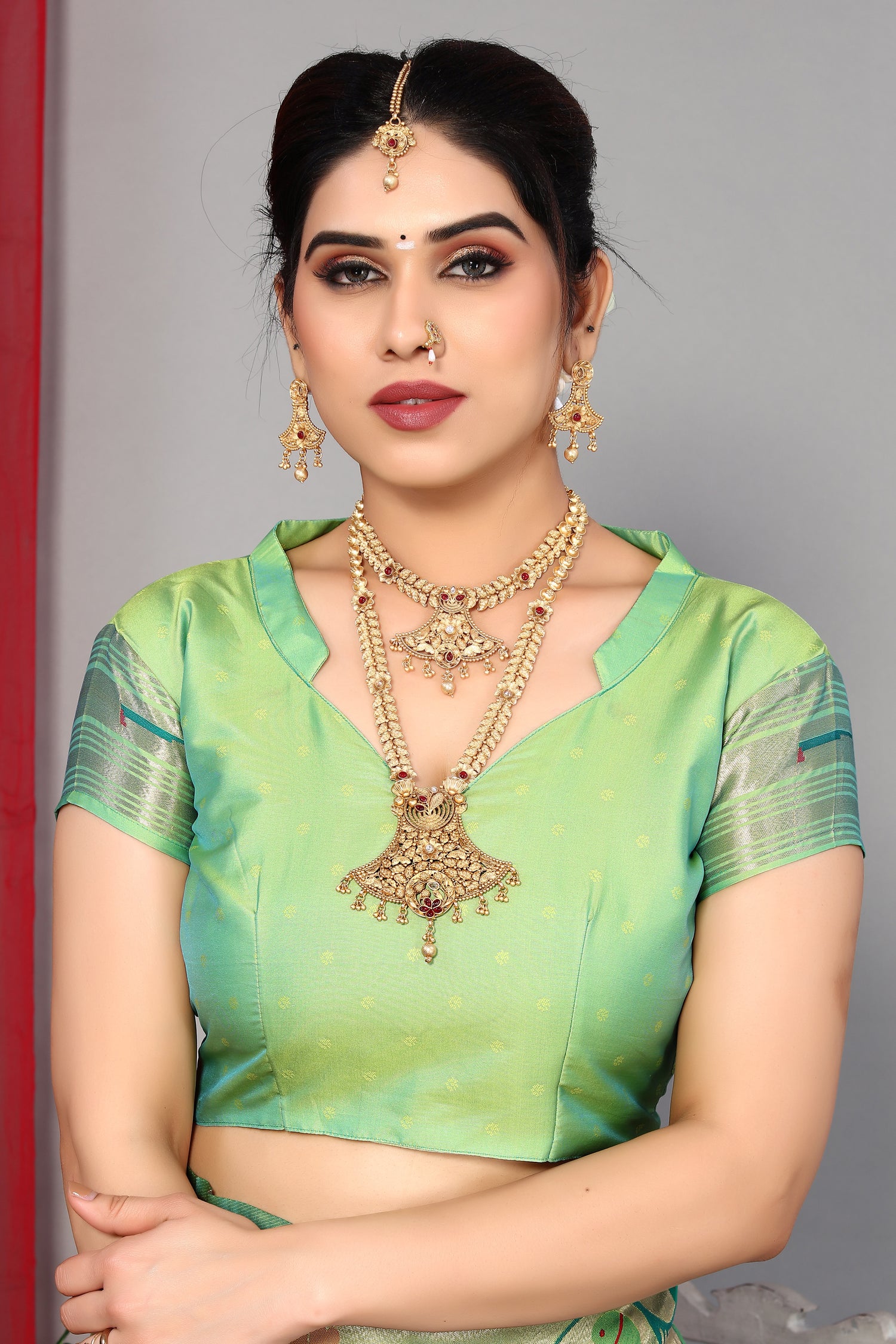 Latest Pista Color Party Wear Paithani Silk Saree