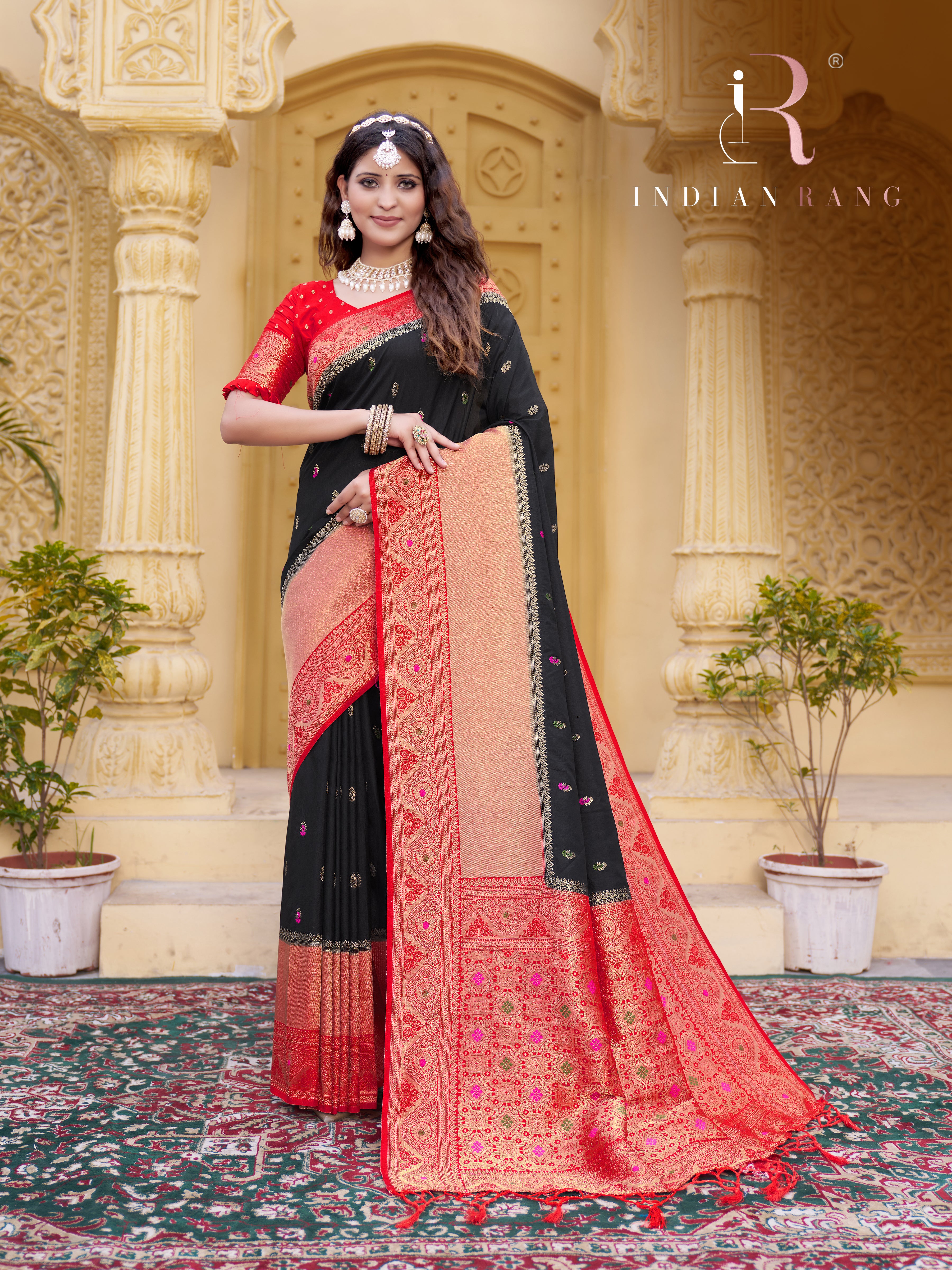 Designer Black Silk Saree