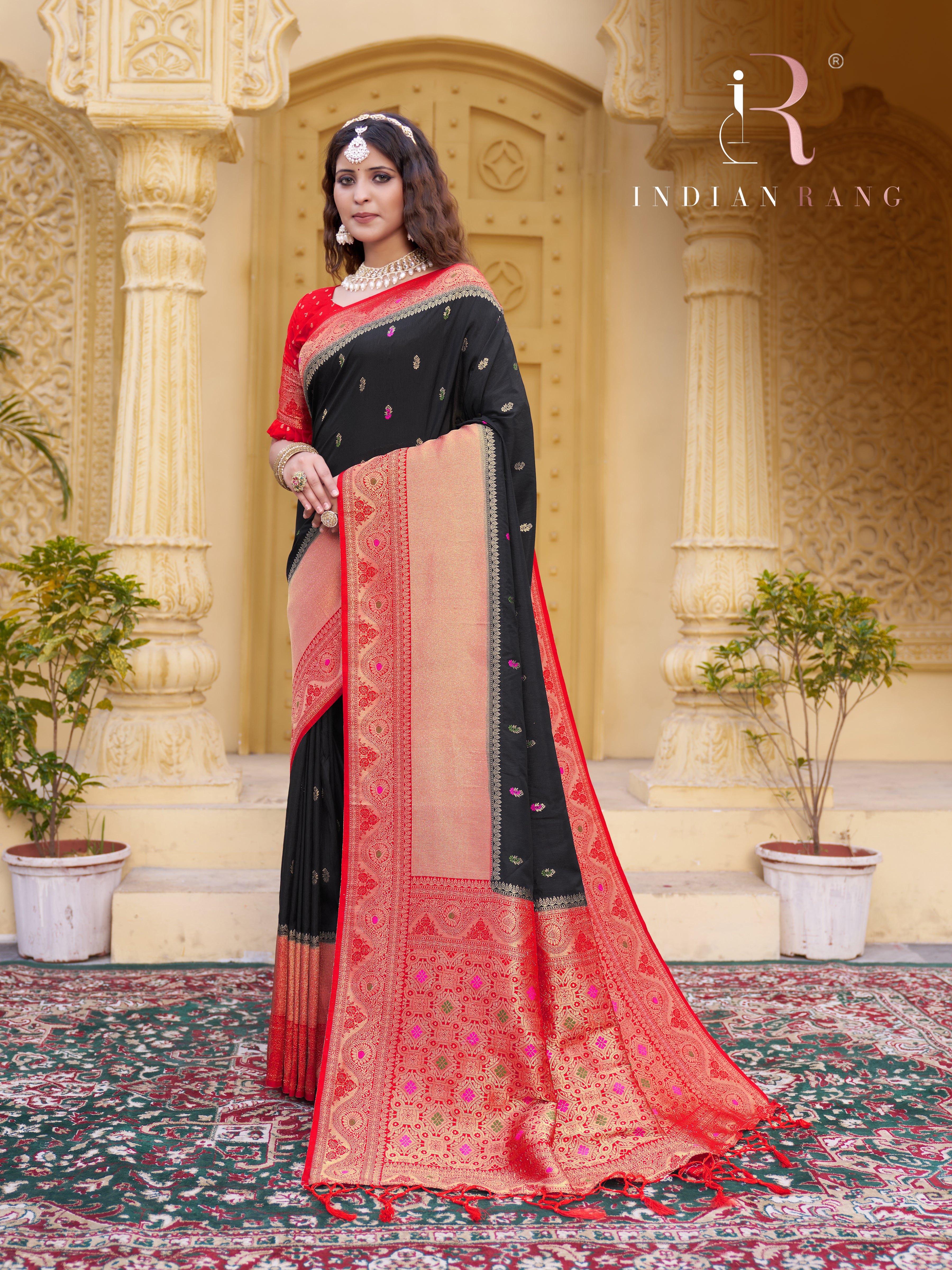 Designer Black Silk Saree