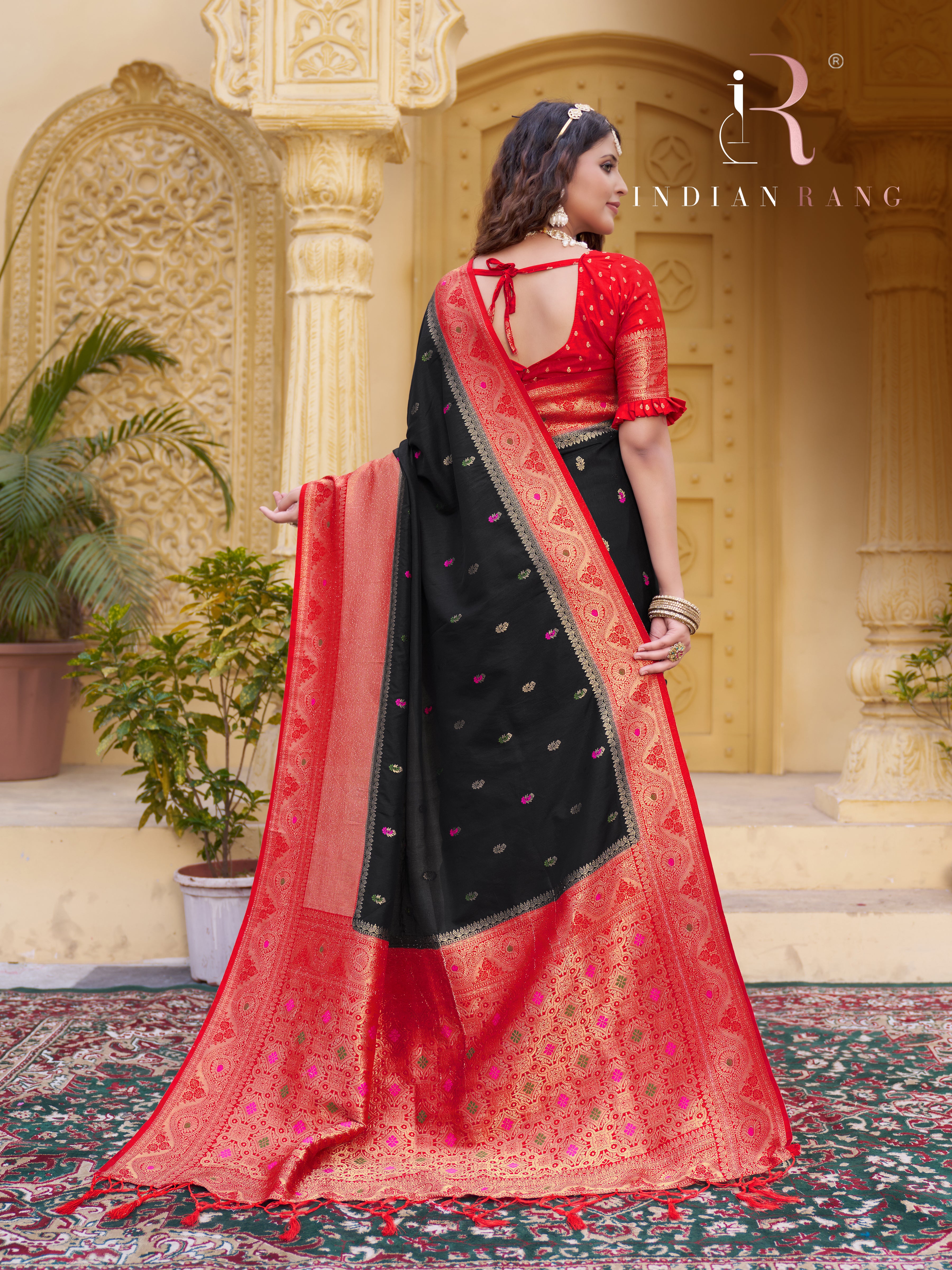 Designer Black Silk Saree