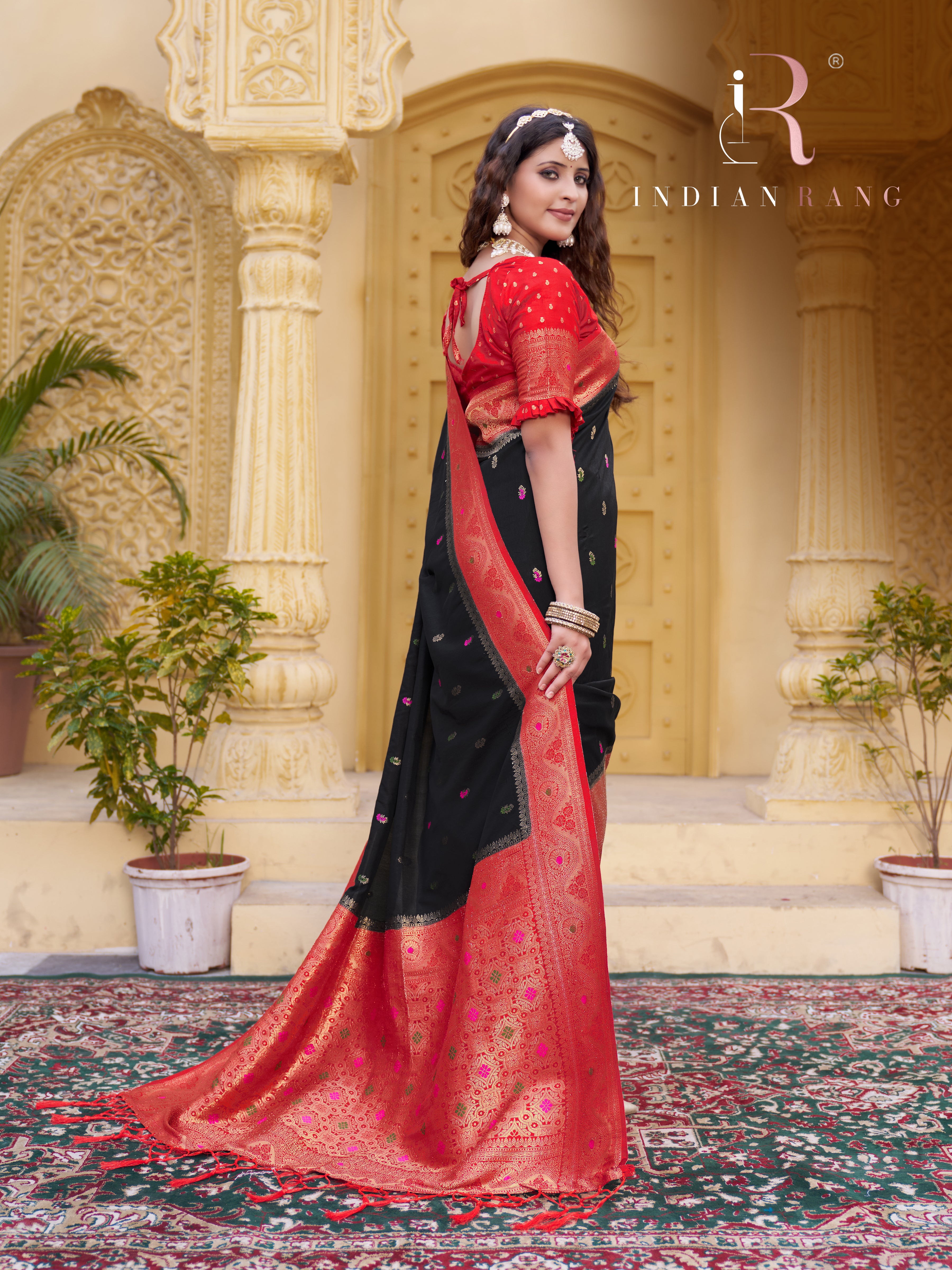 Designer Black Silk Saree