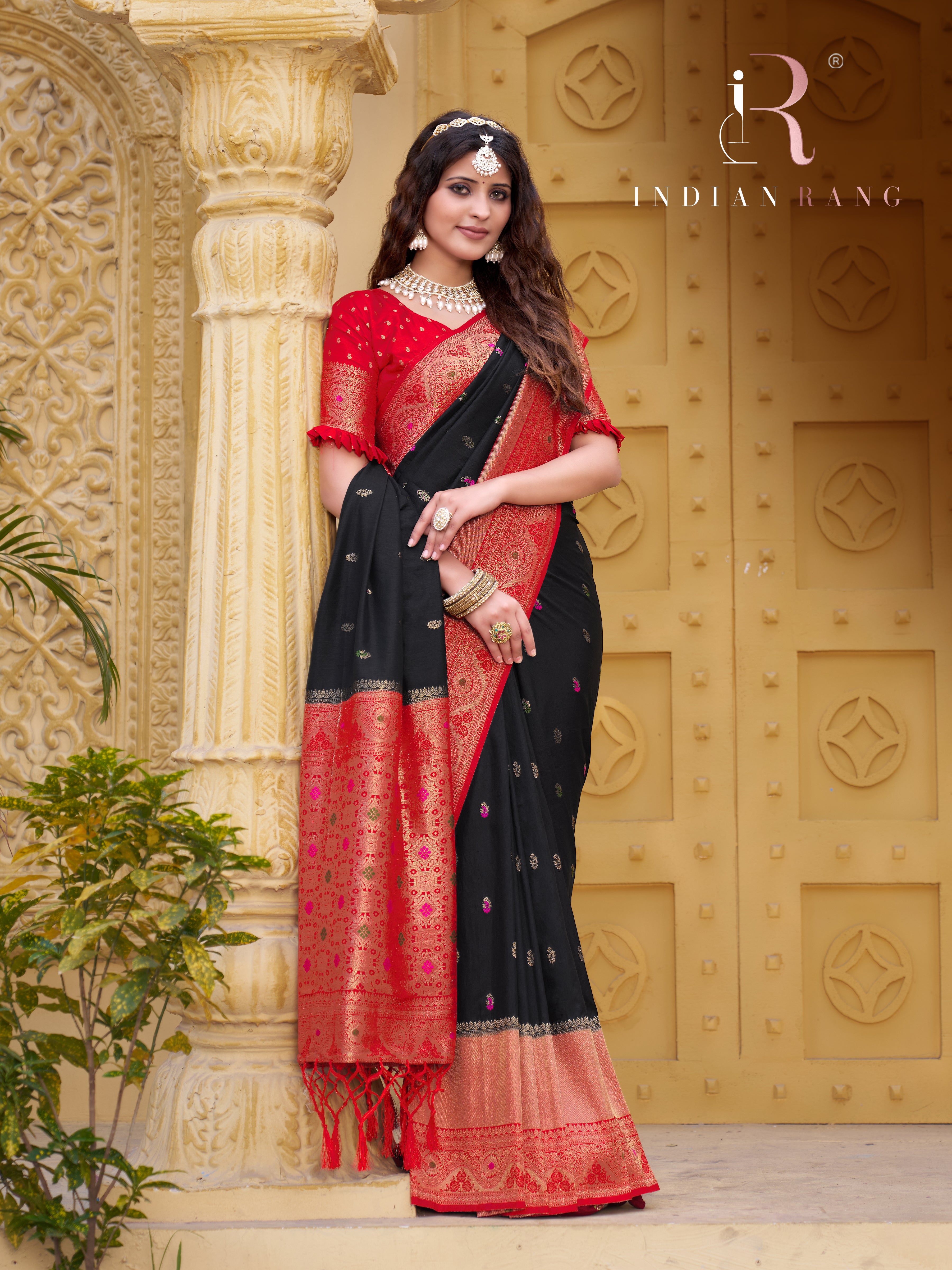 Designer Black Silk Saree