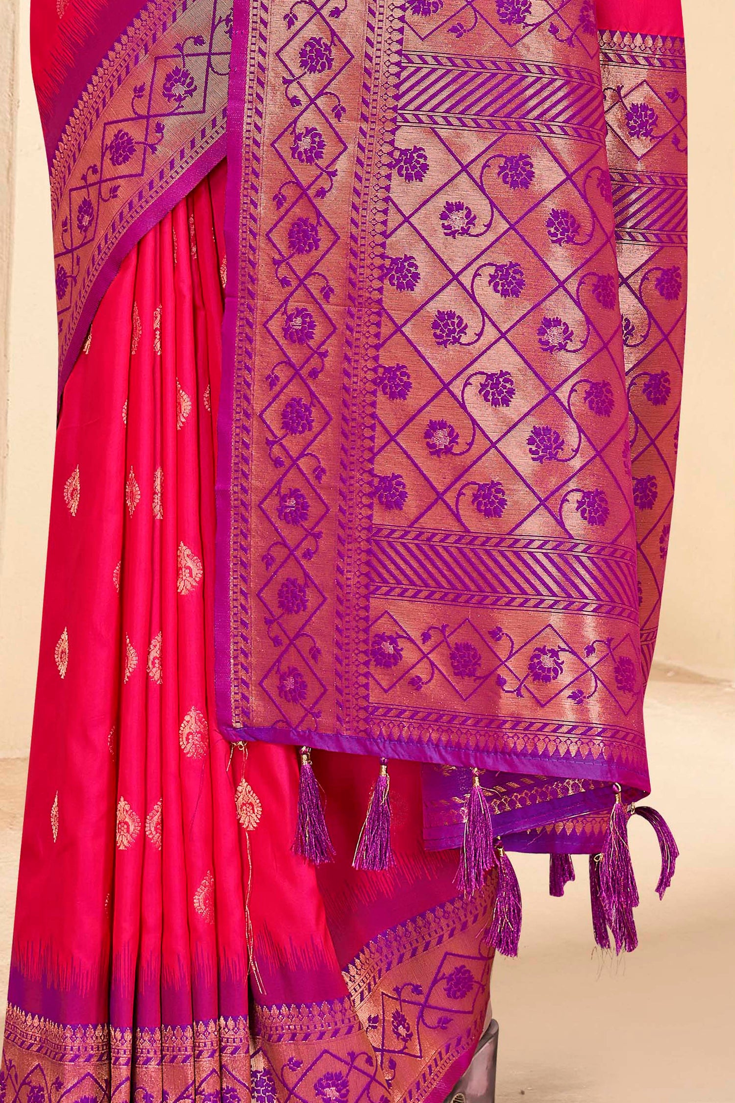 Party Wear Pure Silk Red Saree