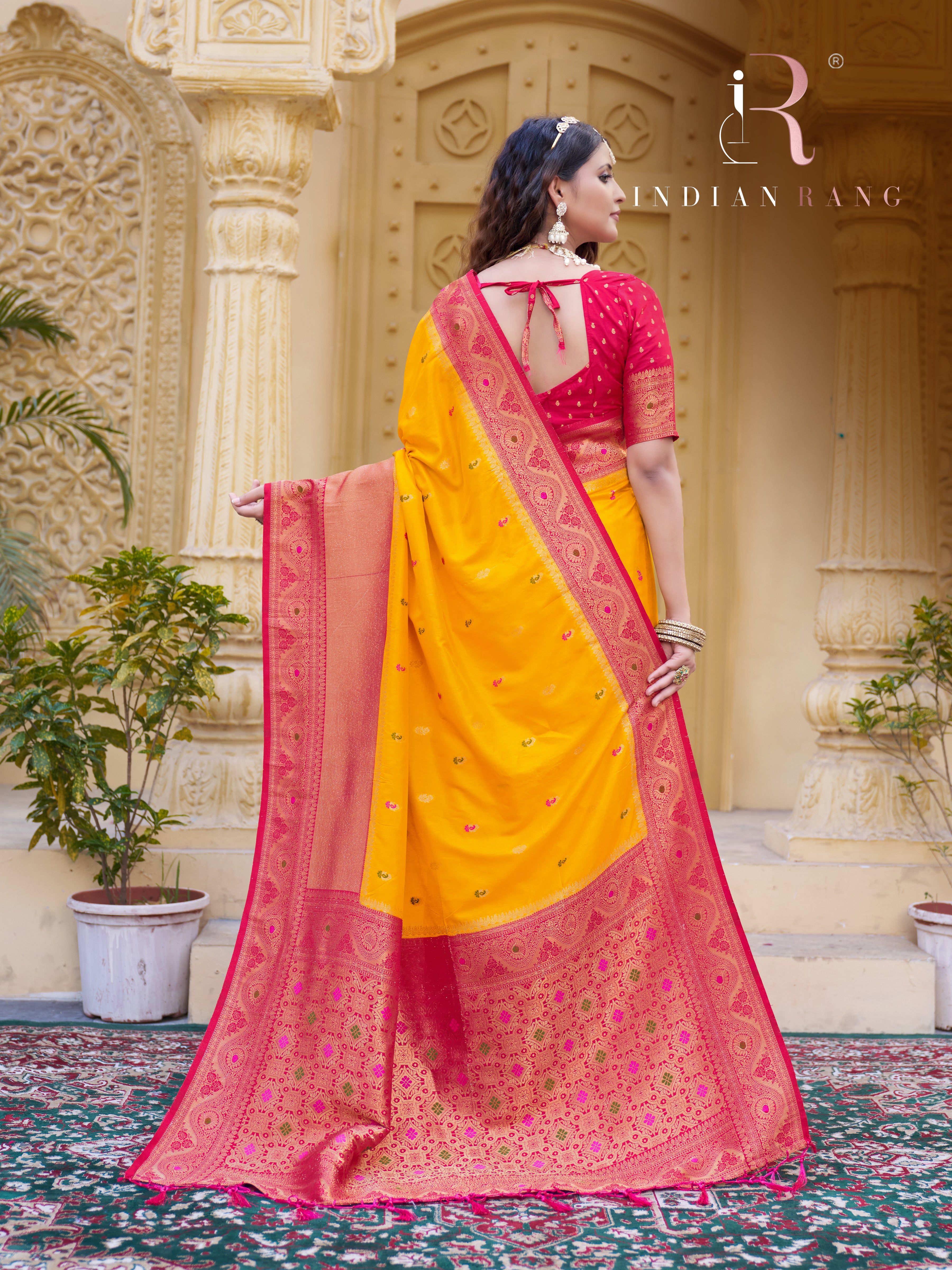 Latest Trend Yellow Silk Saree