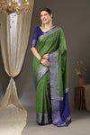 Latest Design Silk Green Color Designer Saree
