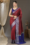 Latest Design Silk Maroon Color Designer Saree