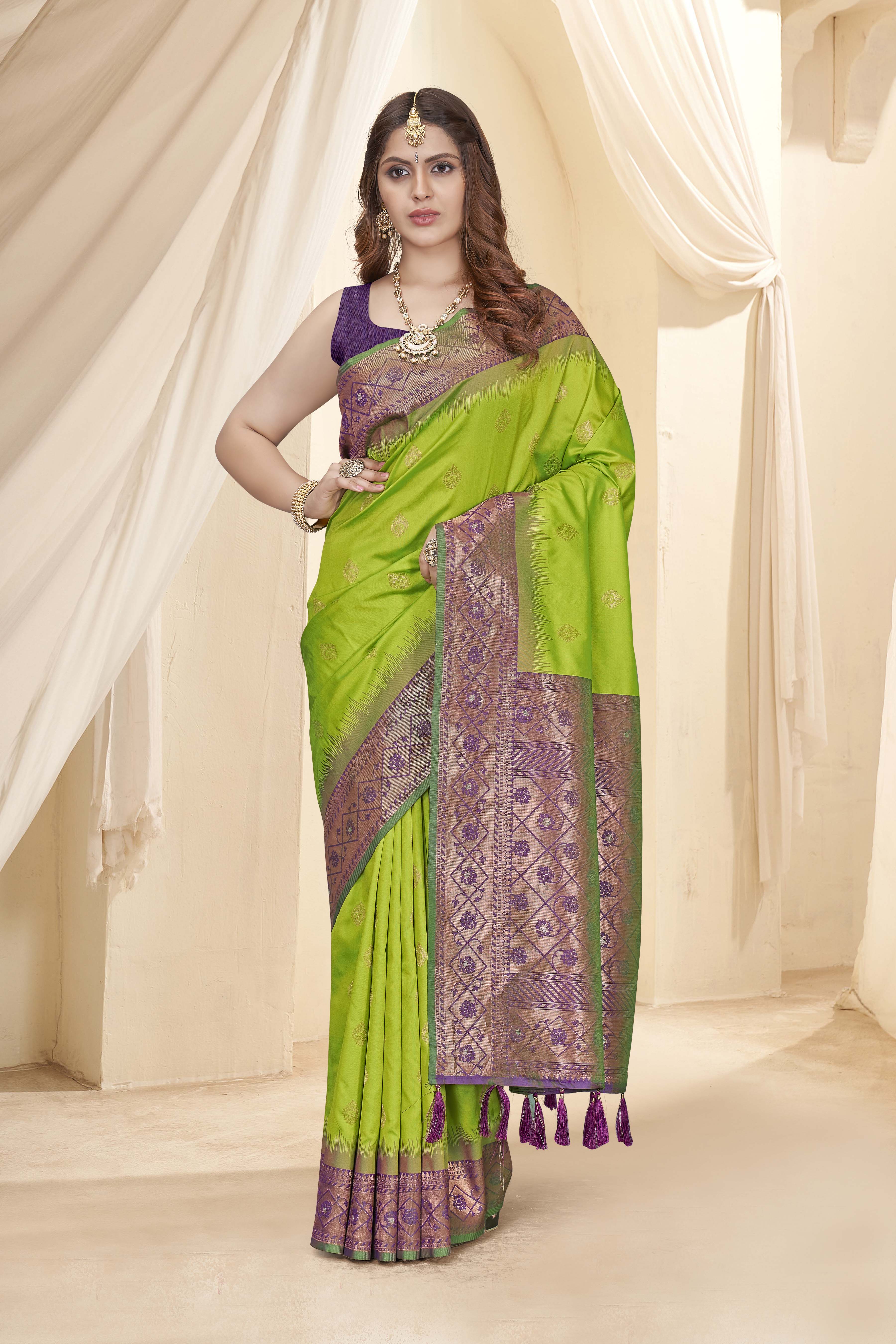 Light Green Latest Pure Silk Saree