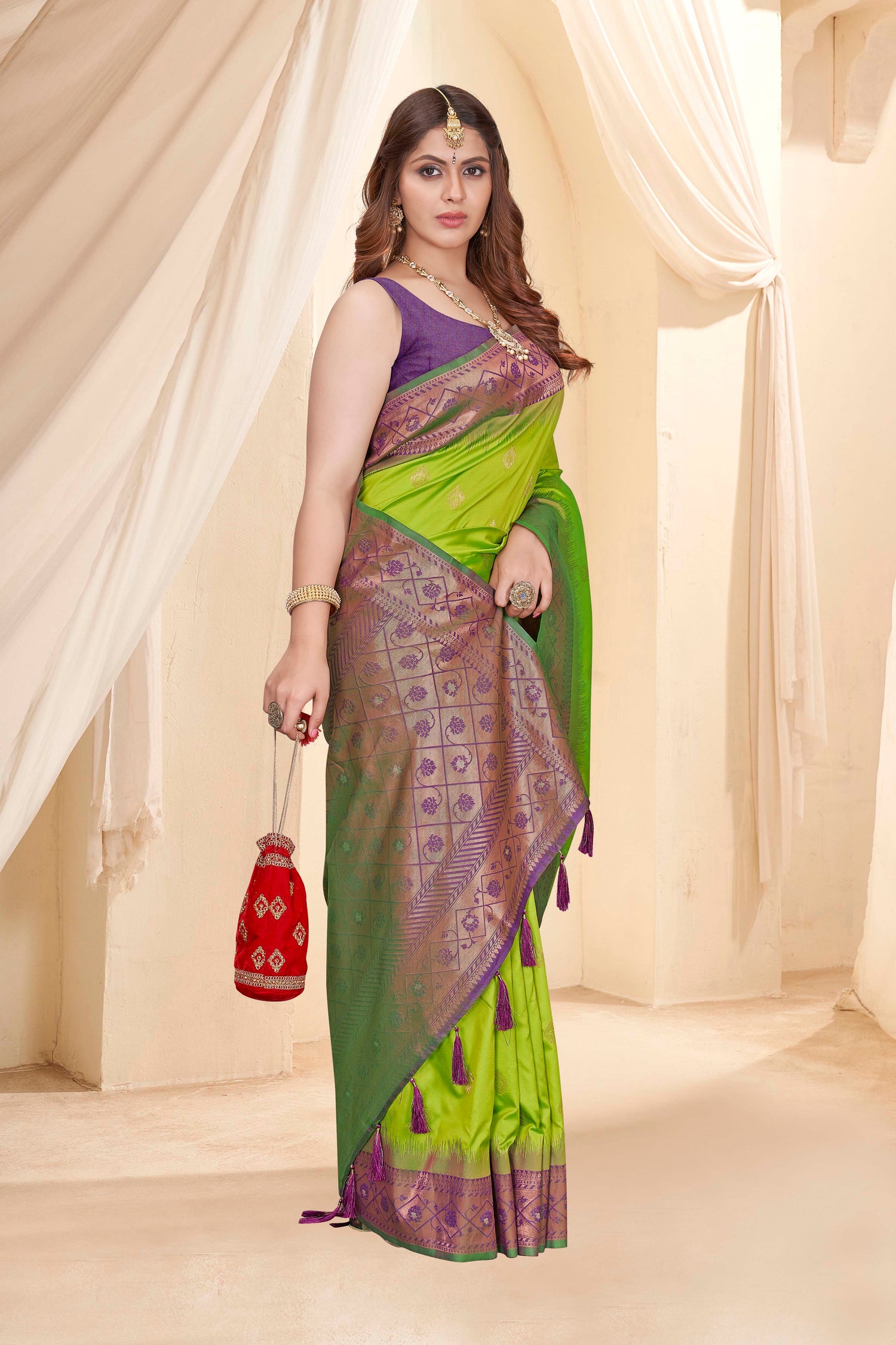 Light Green Latest Pure Silk Saree