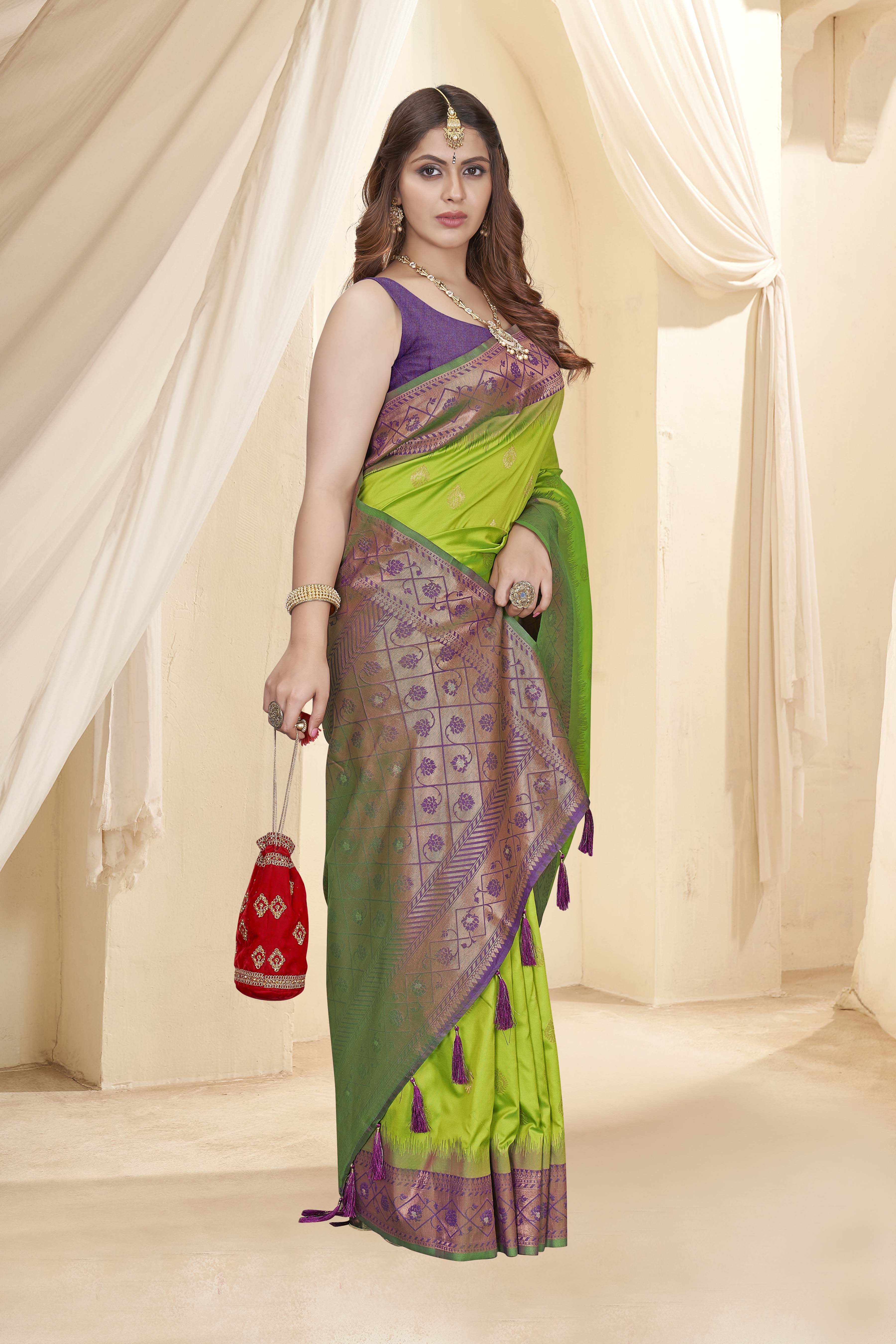 Light Green Latest Pure Silk Saree