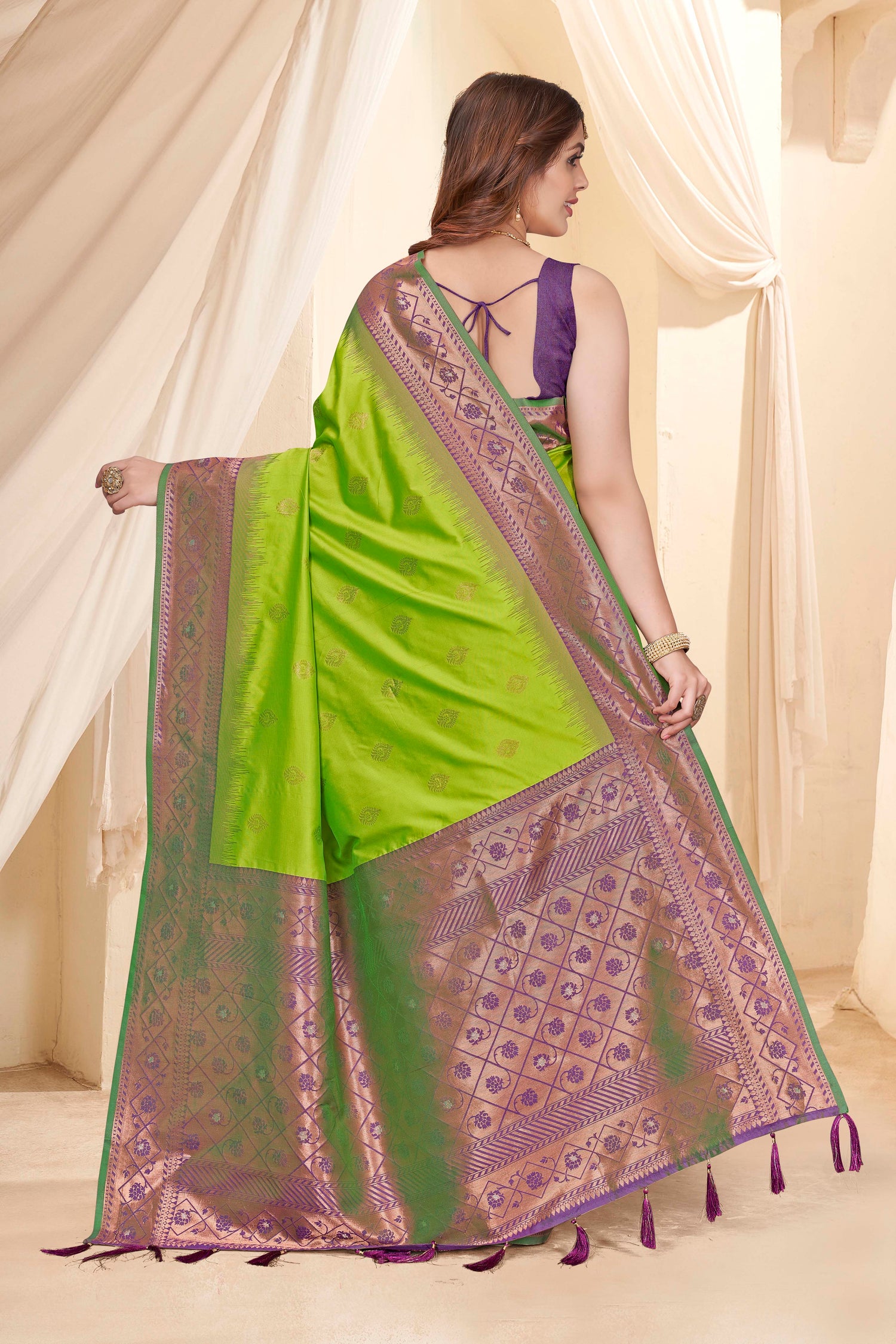 Light Green Latest Pure Silk Saree