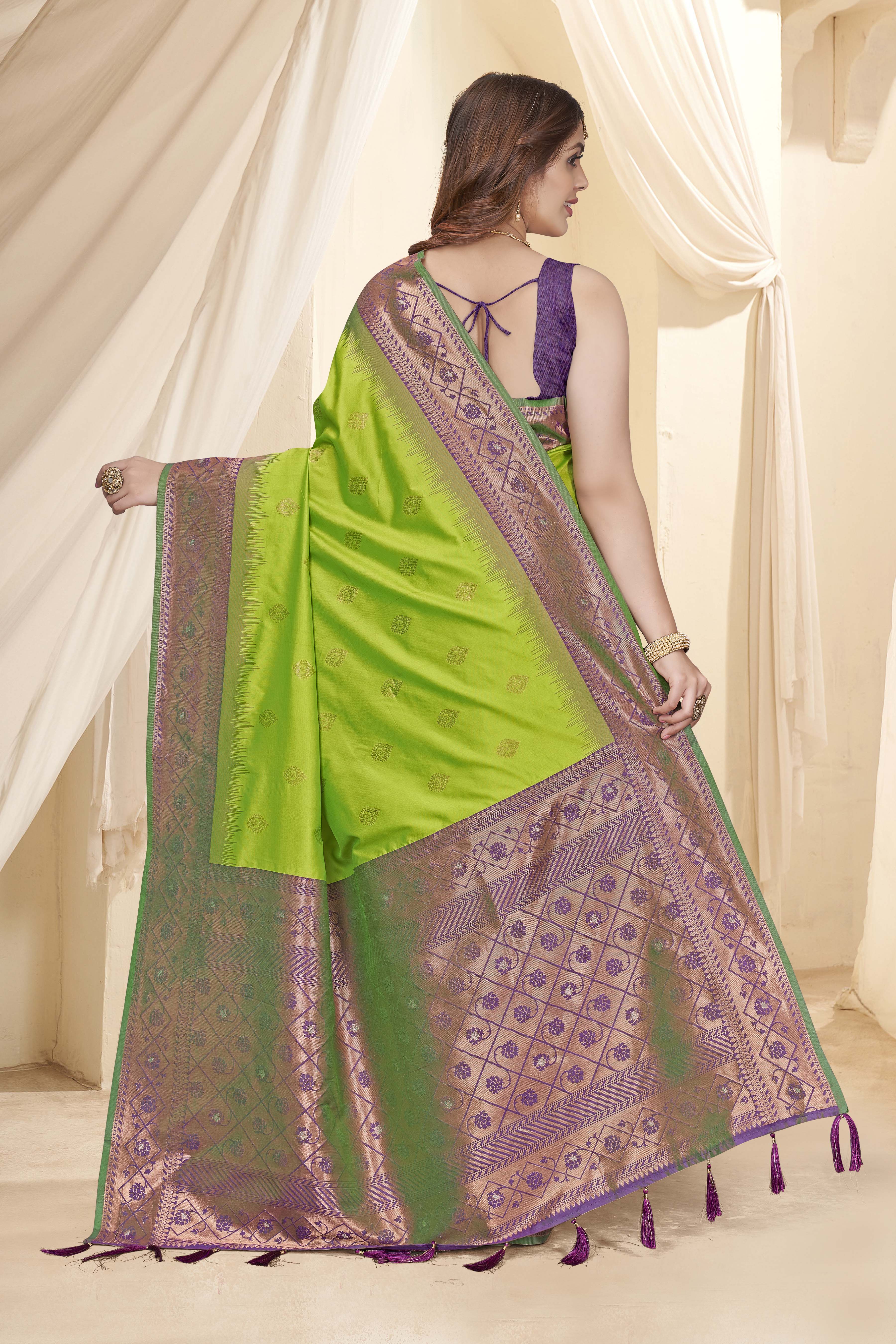 Light Green Latest Pure Silk Saree