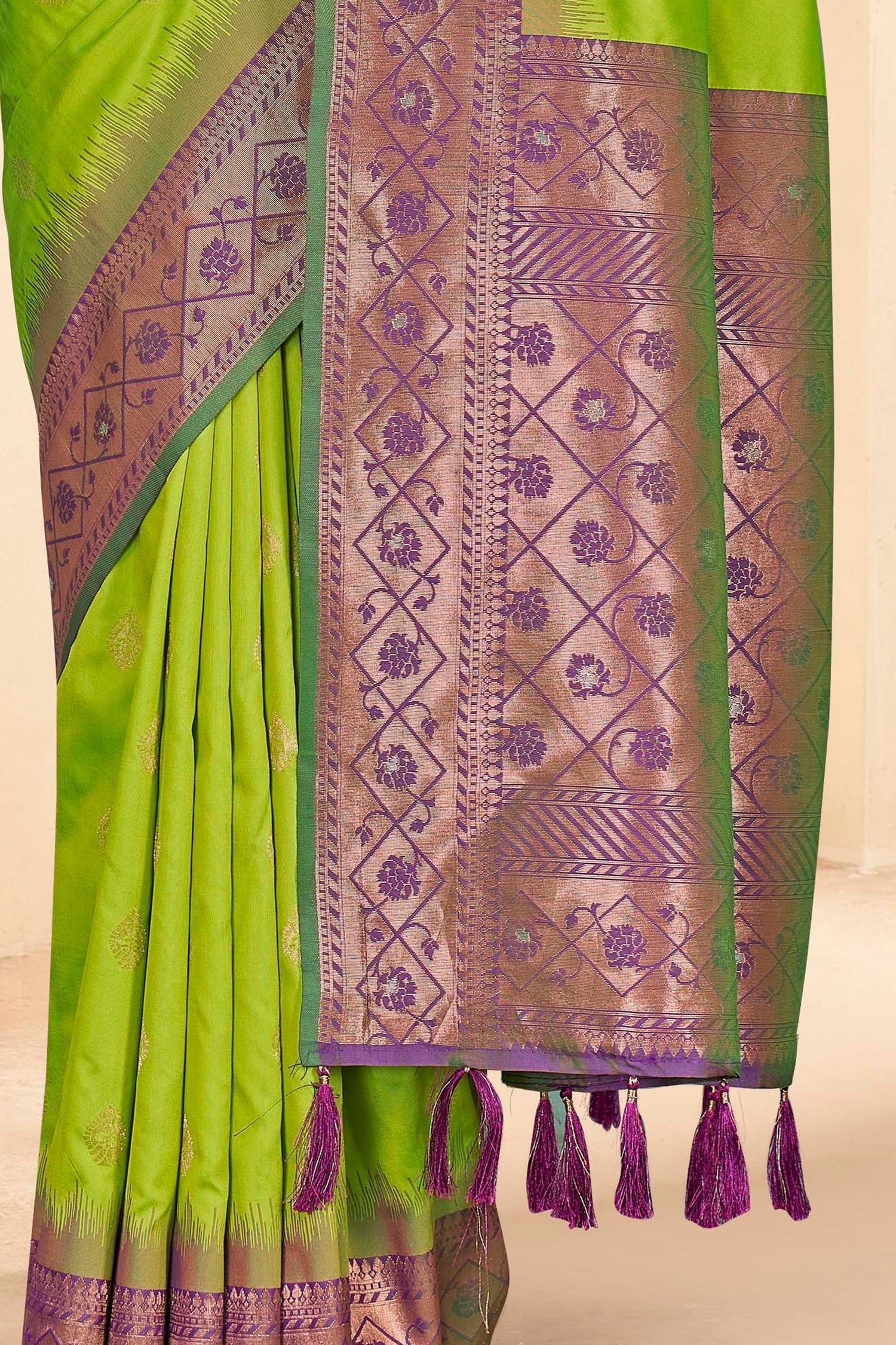 Light Green Latest Pure Silk Saree