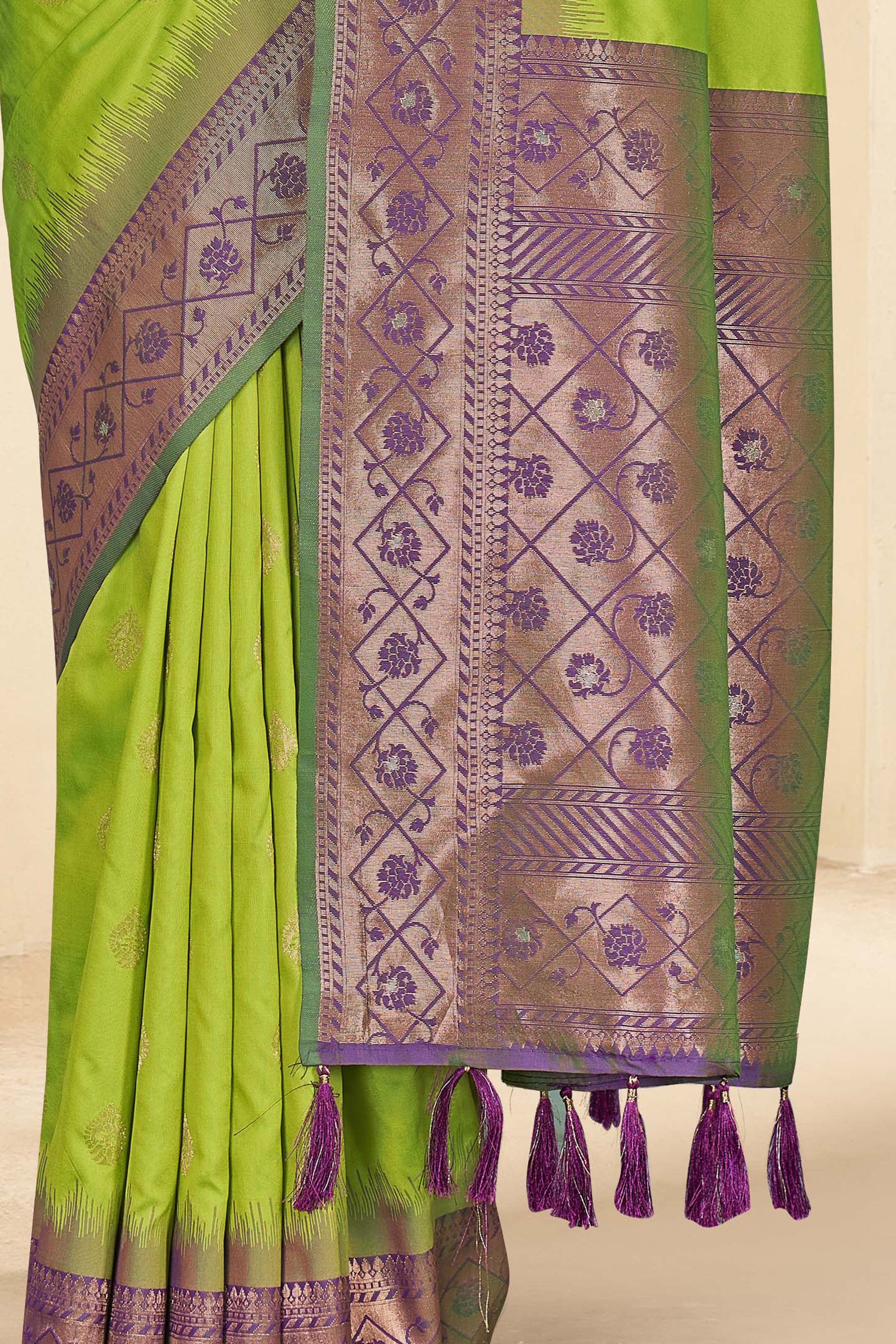 Light Green Latest Pure Silk Saree
