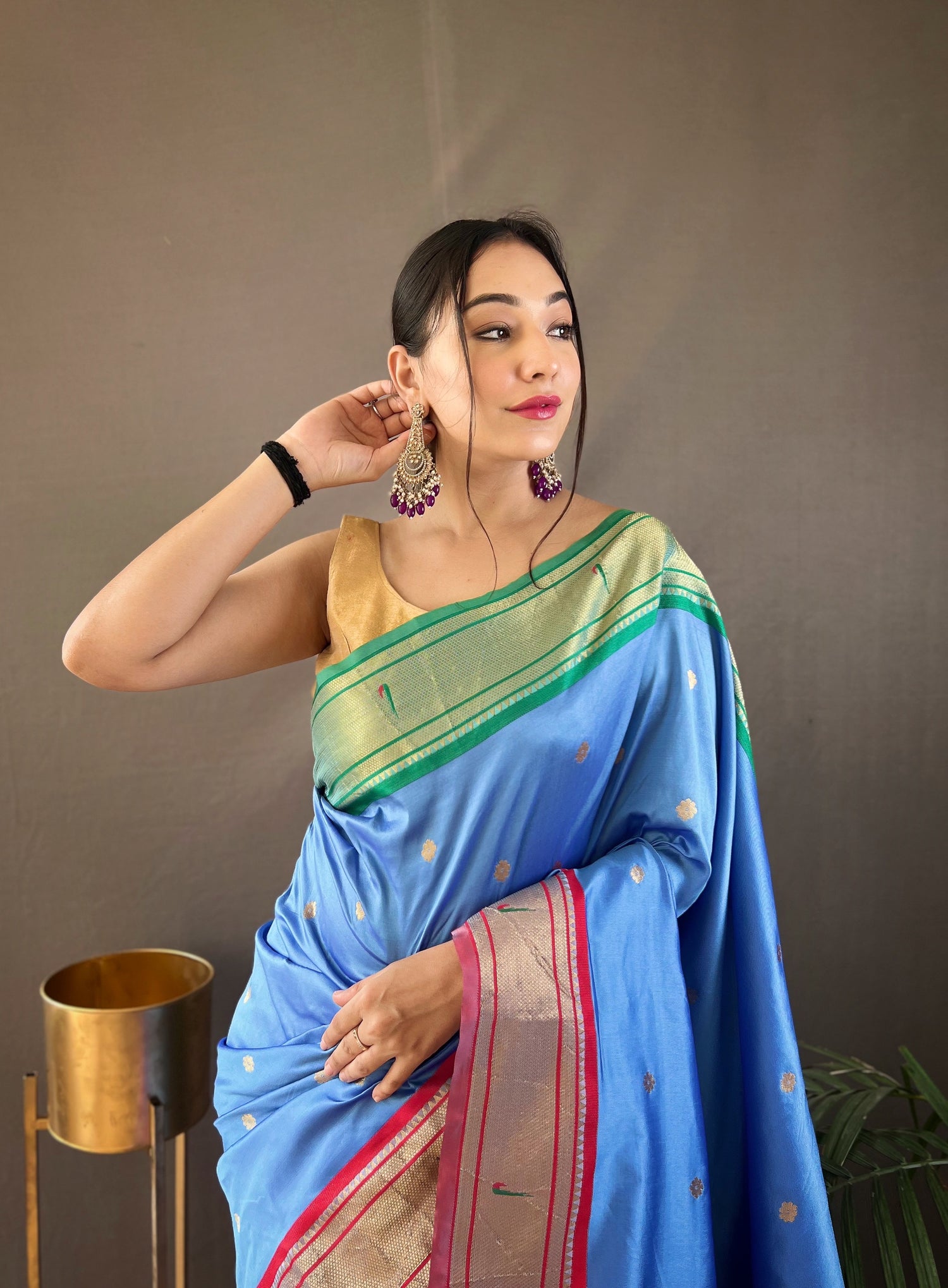 Sky Blue Luxury Pure Silk Saree