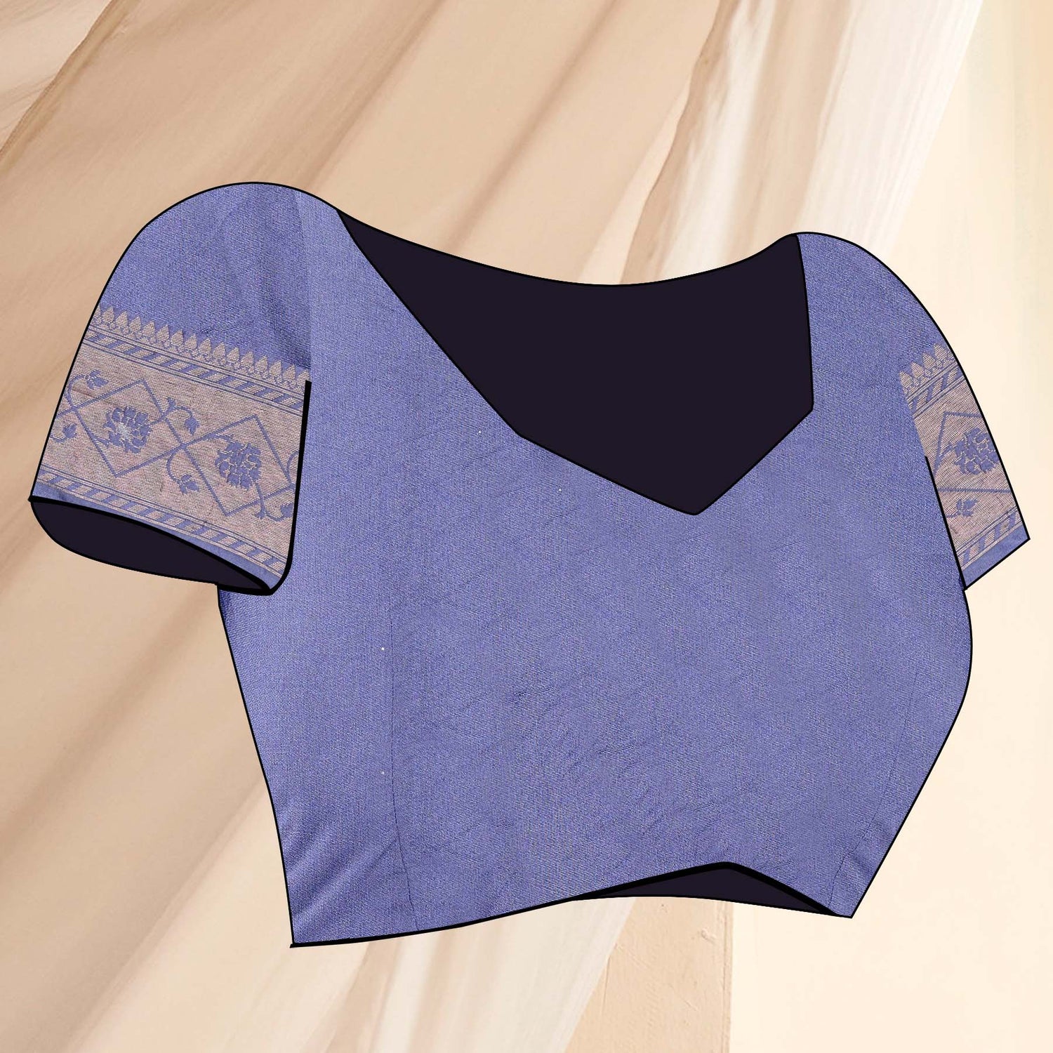 Heavy Pure Silk Blue Color Soft Saree