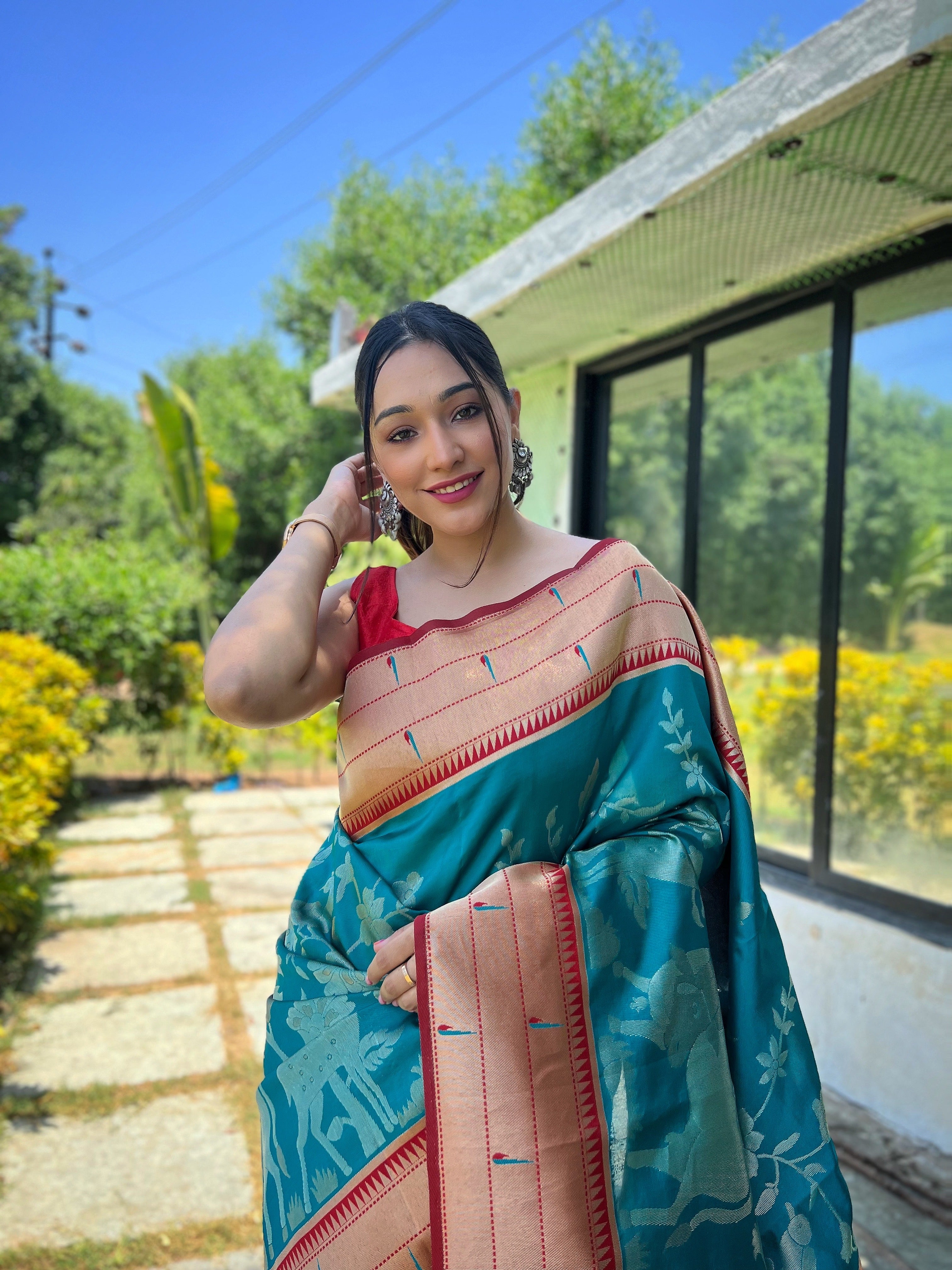 New Collection Blue Color Pure Silk Saree