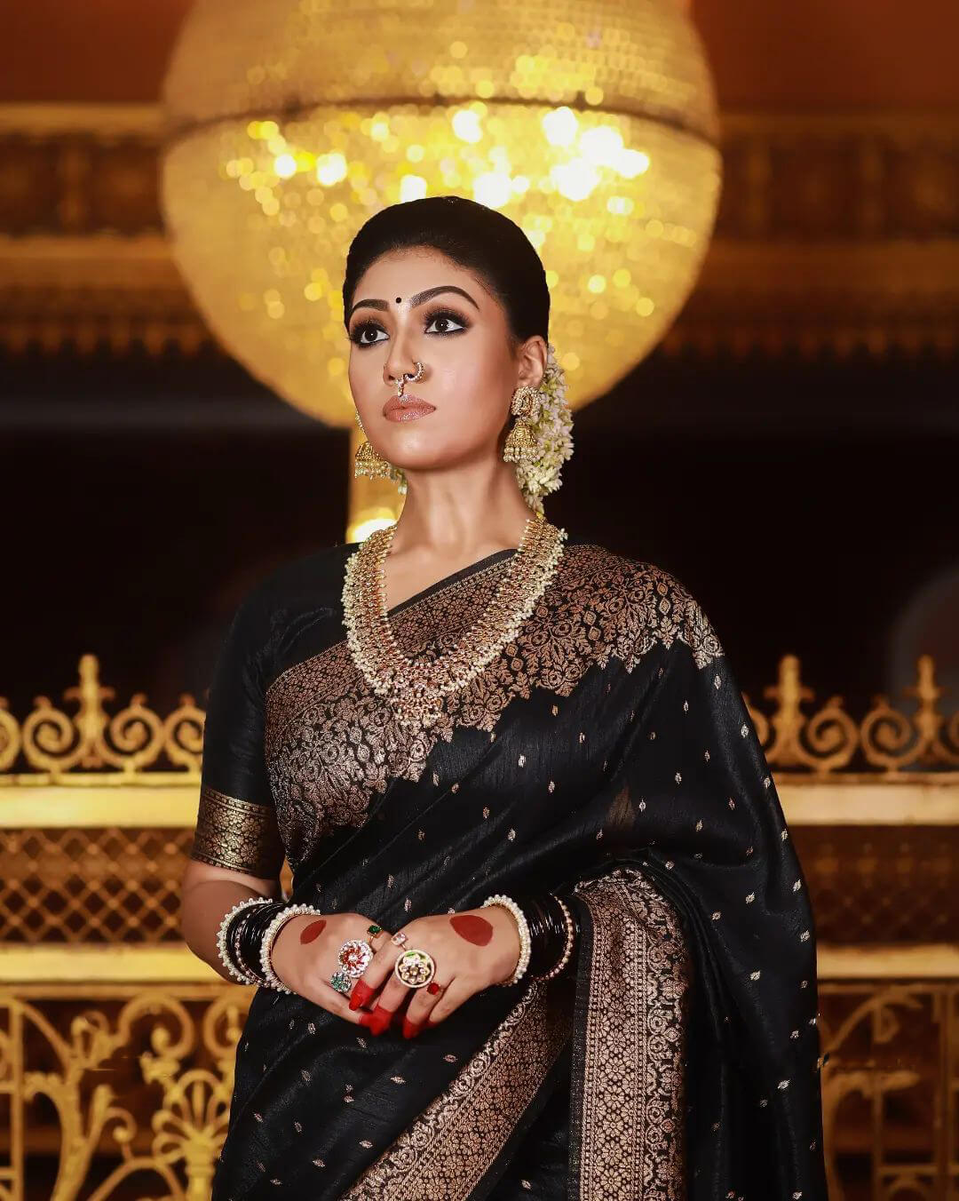 Black Woven Banarasi Georgette Silk Saree