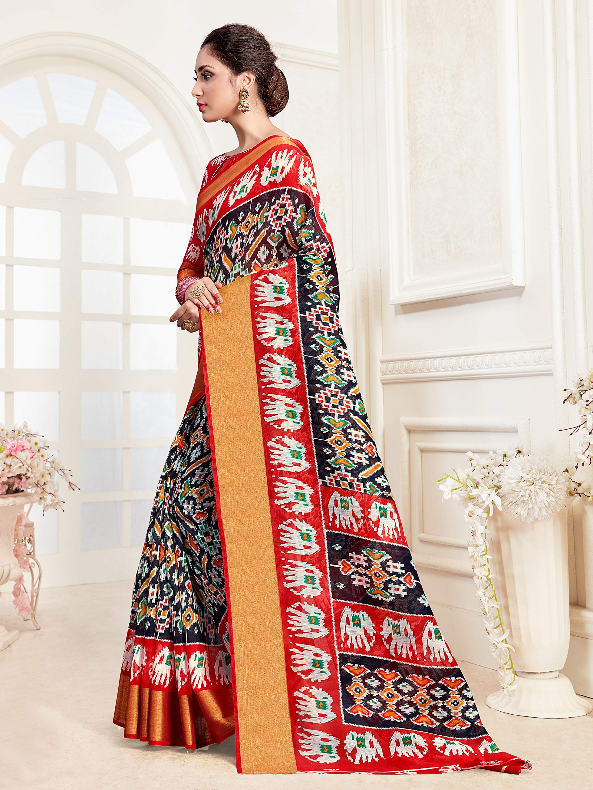 Pure Linen Black Saree