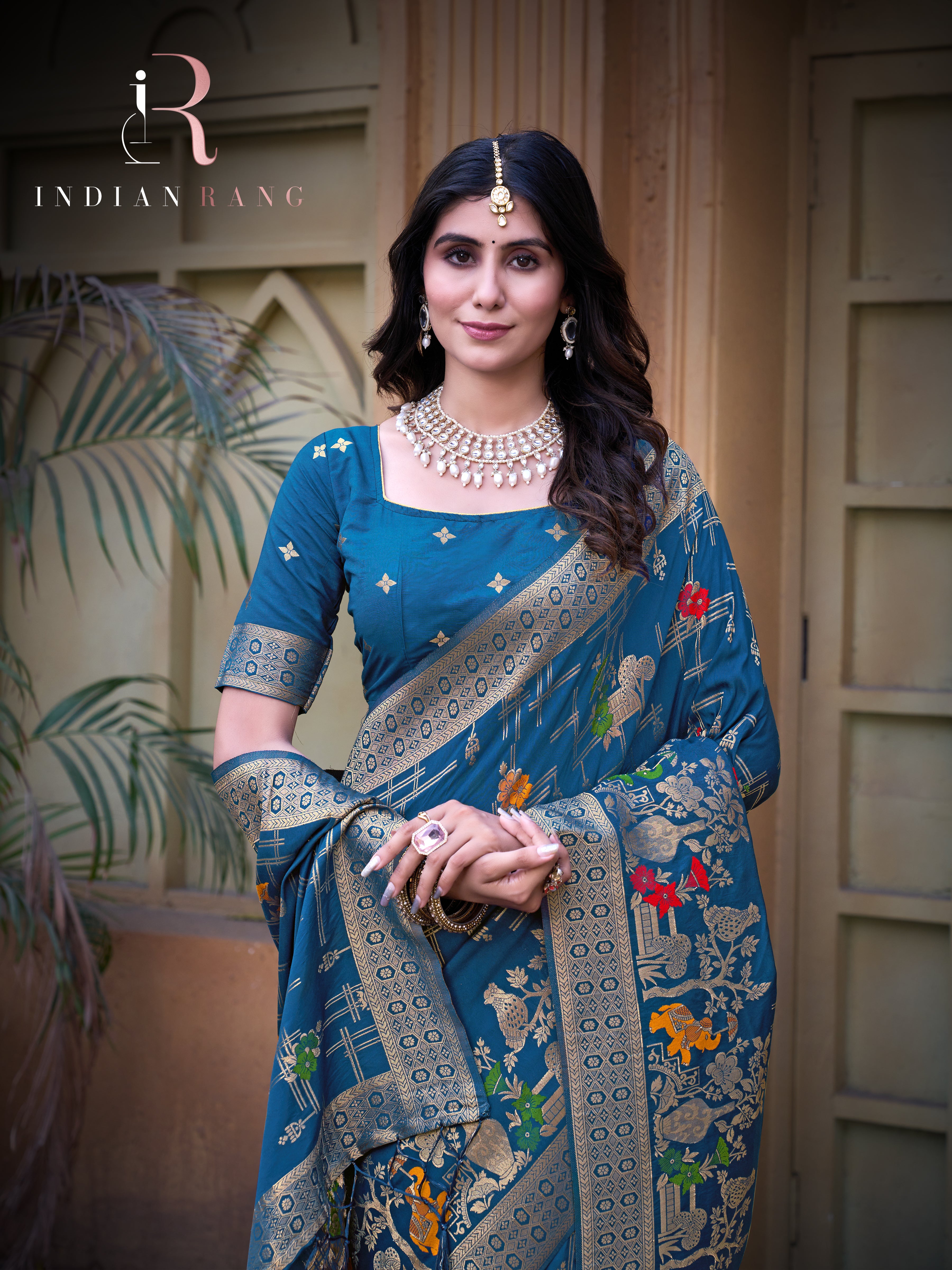 Party Wear Pure Silk Blue Trendy Saree