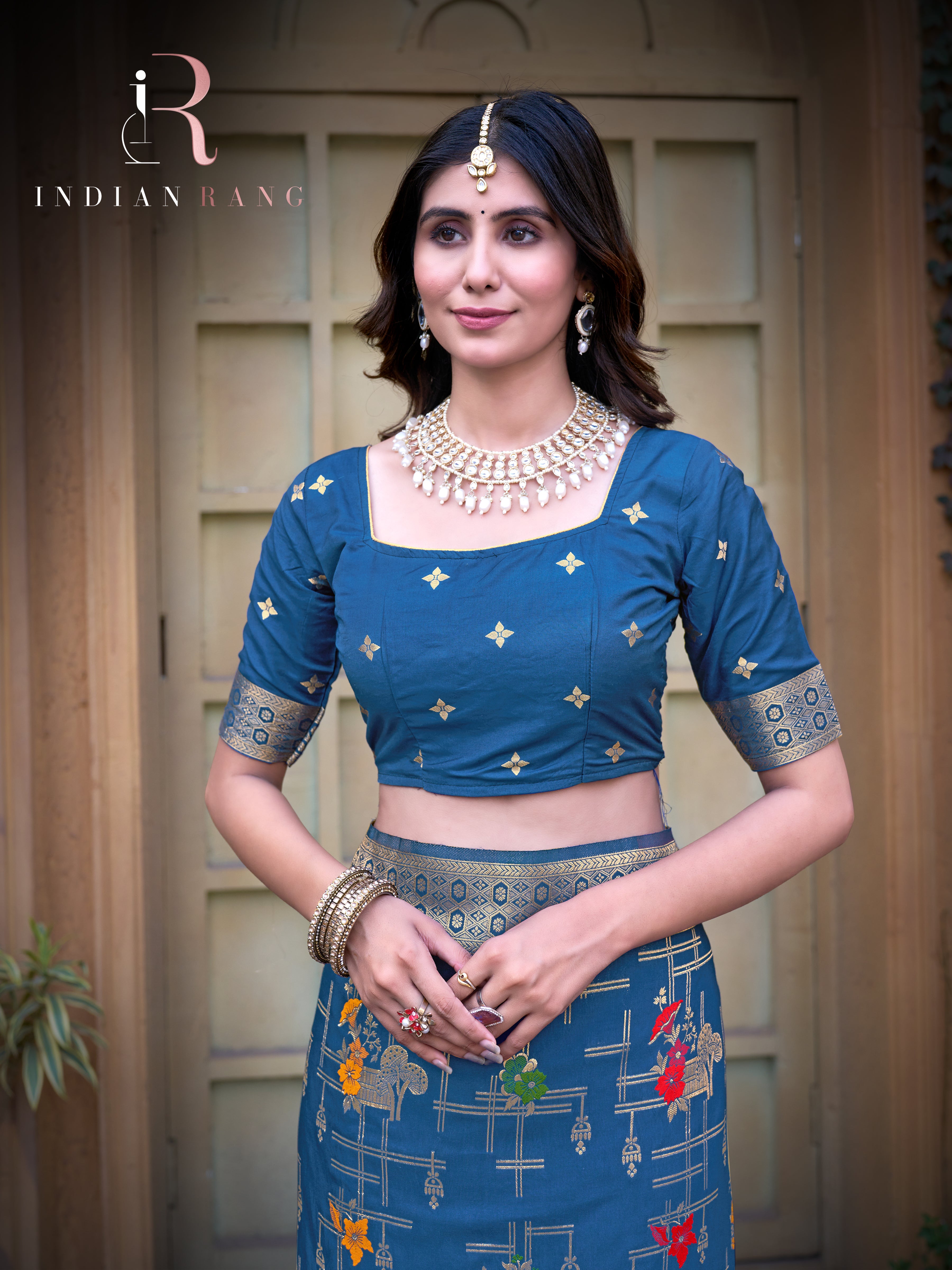 Party Wear Pure Silk Blue Trendy Saree