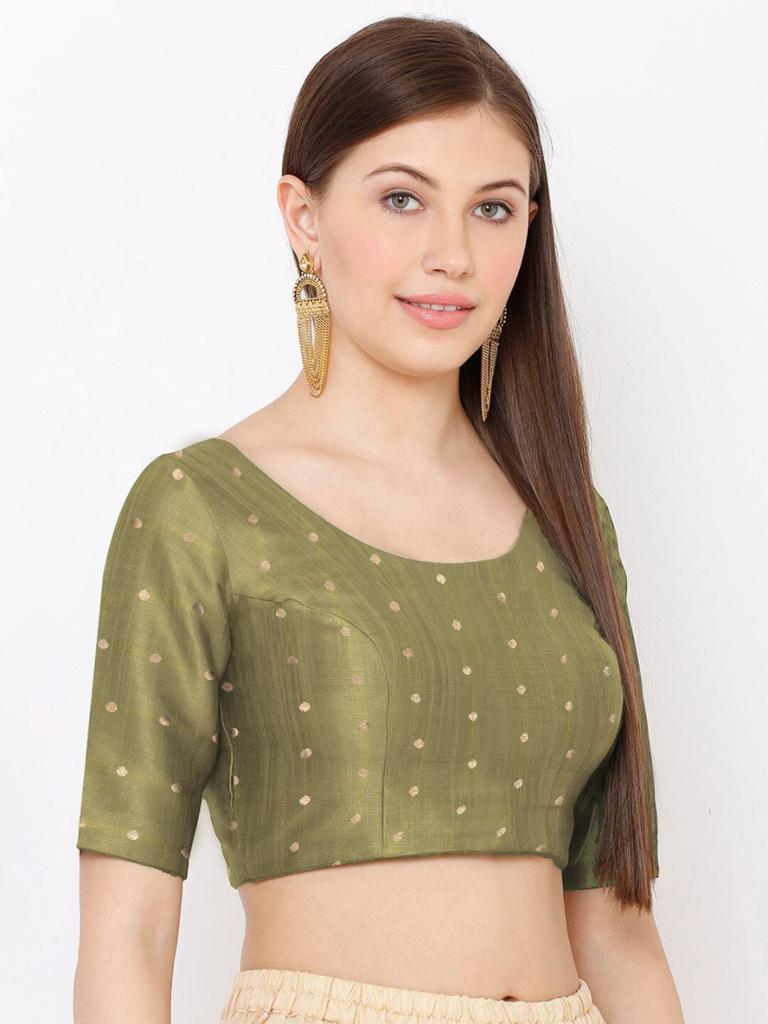 Festival Wear Latest Round Neck Fancy Readymade Blouse