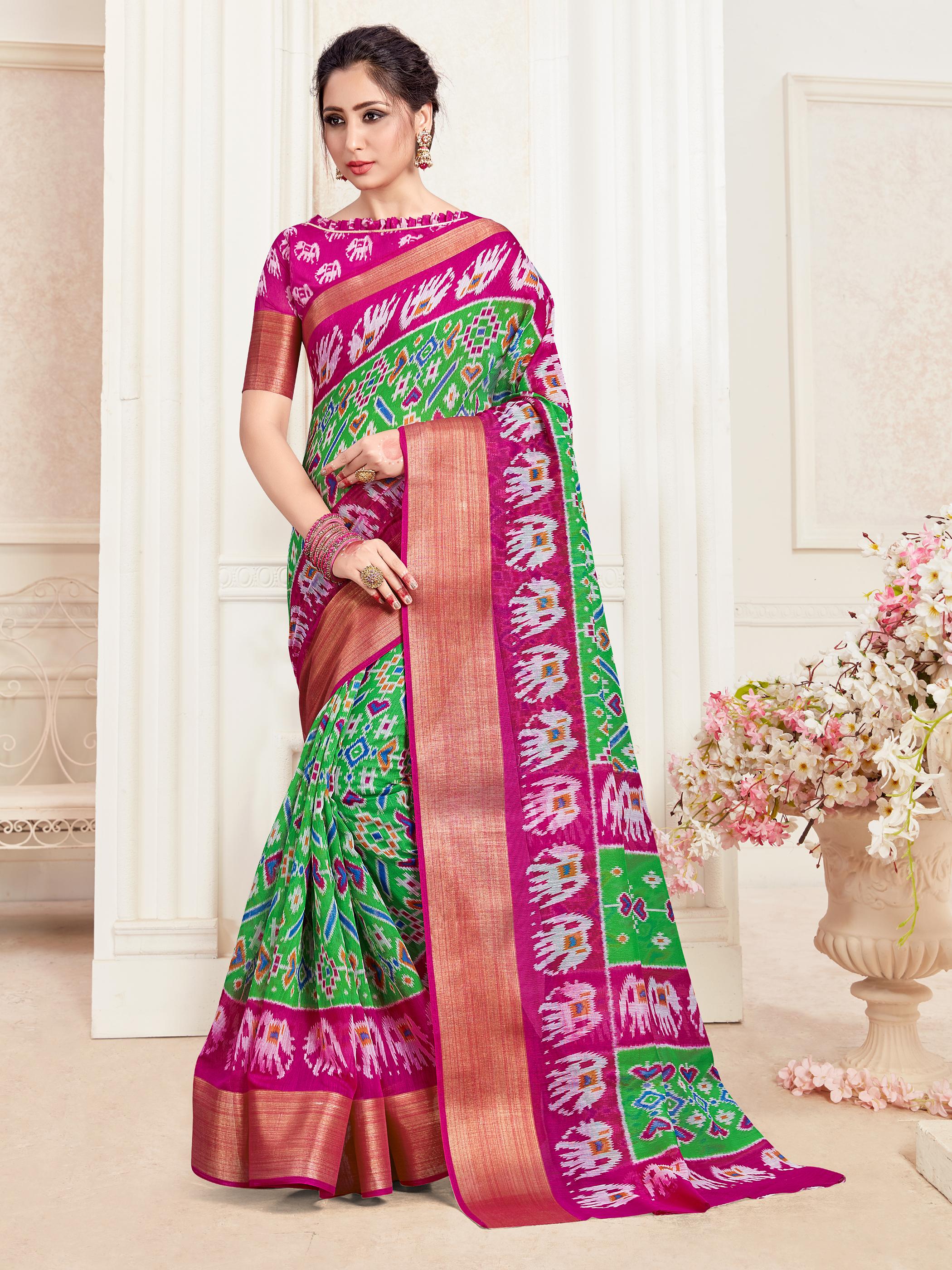 Pure Linen Blend Stylish Saree