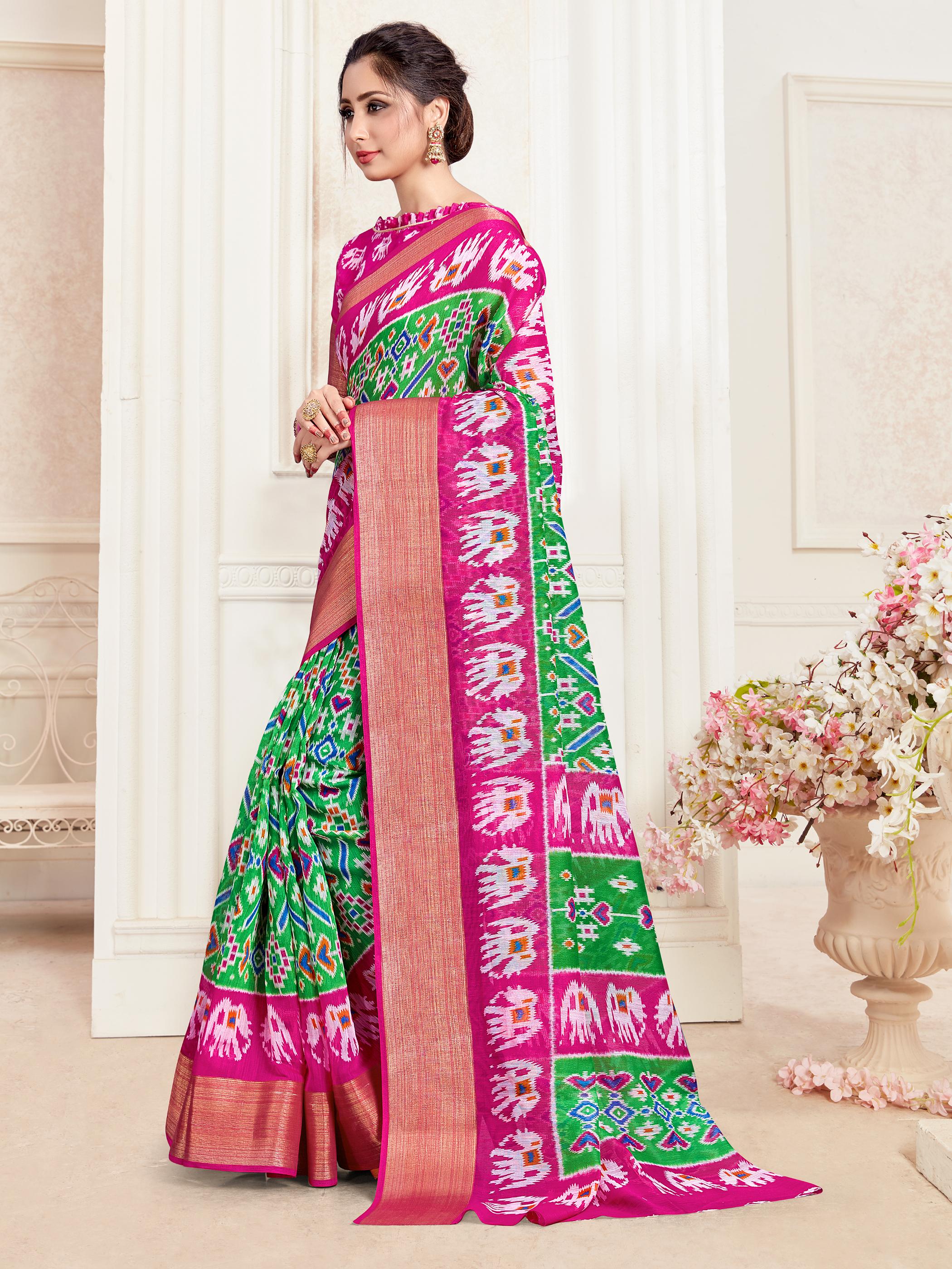 Pure Linen Blend Stylish Saree