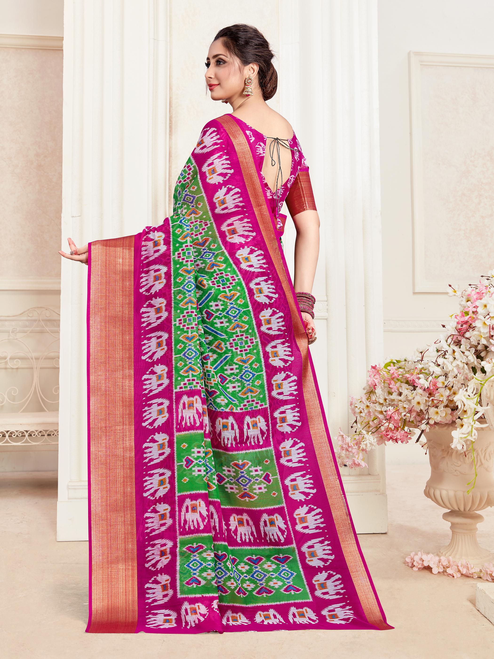 Pure Linen Blend Stylish Saree