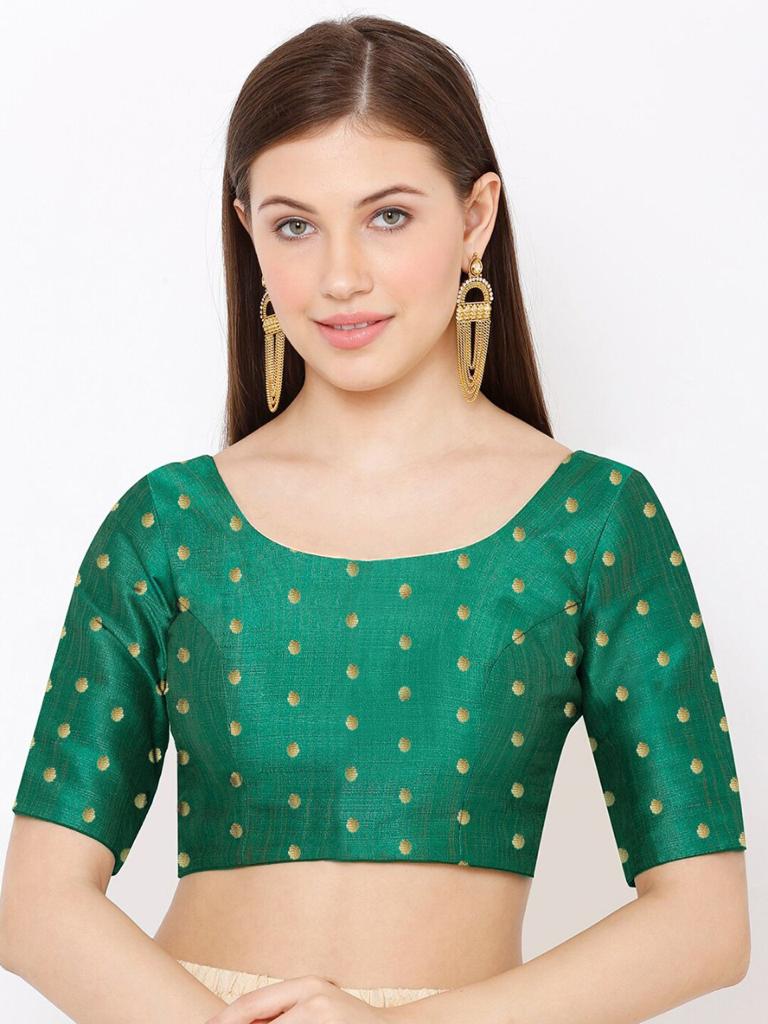 Modern Readymade Green Color Rond Neck Blouse