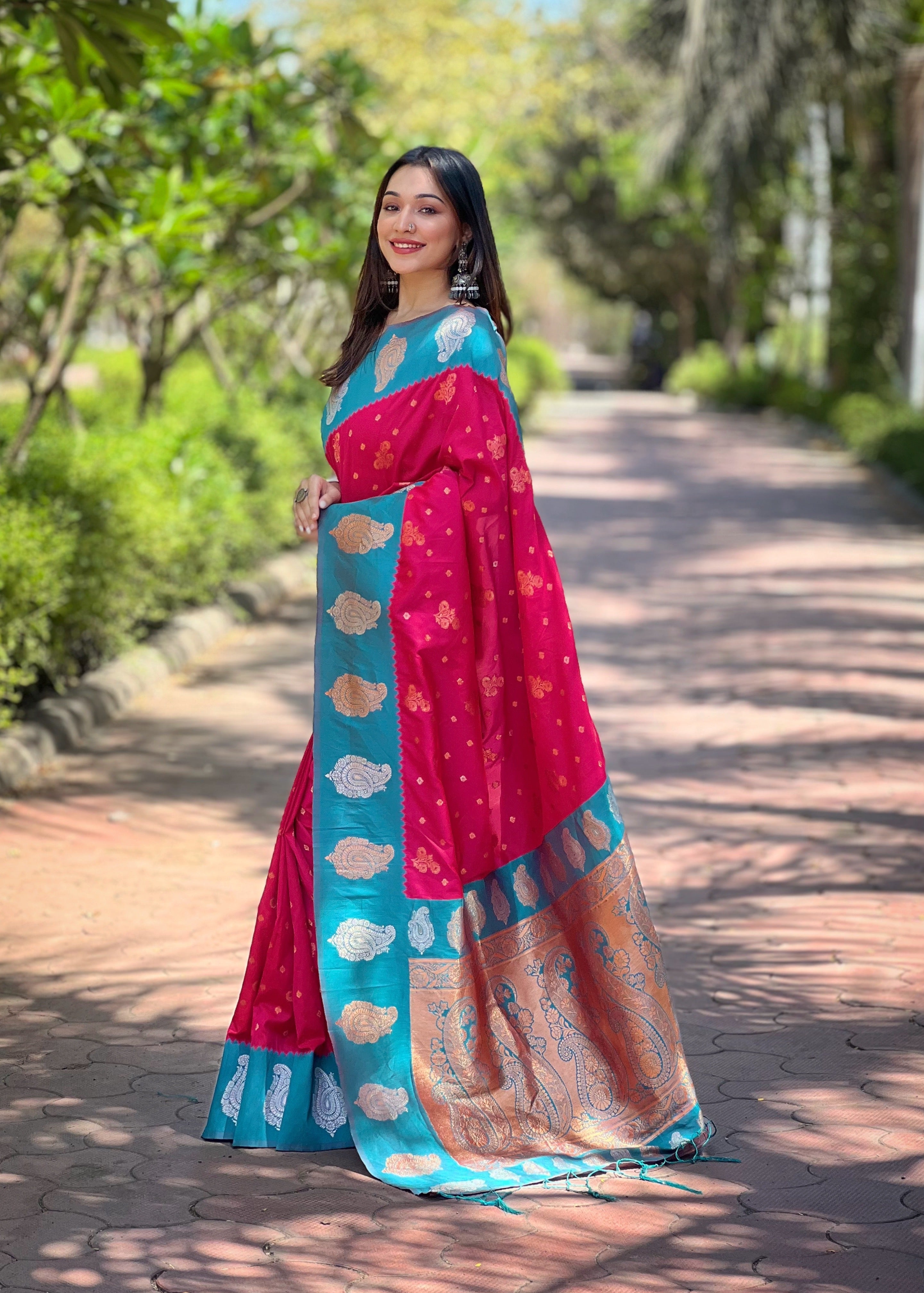 New Collection Pink Color Paithani Silk Saree