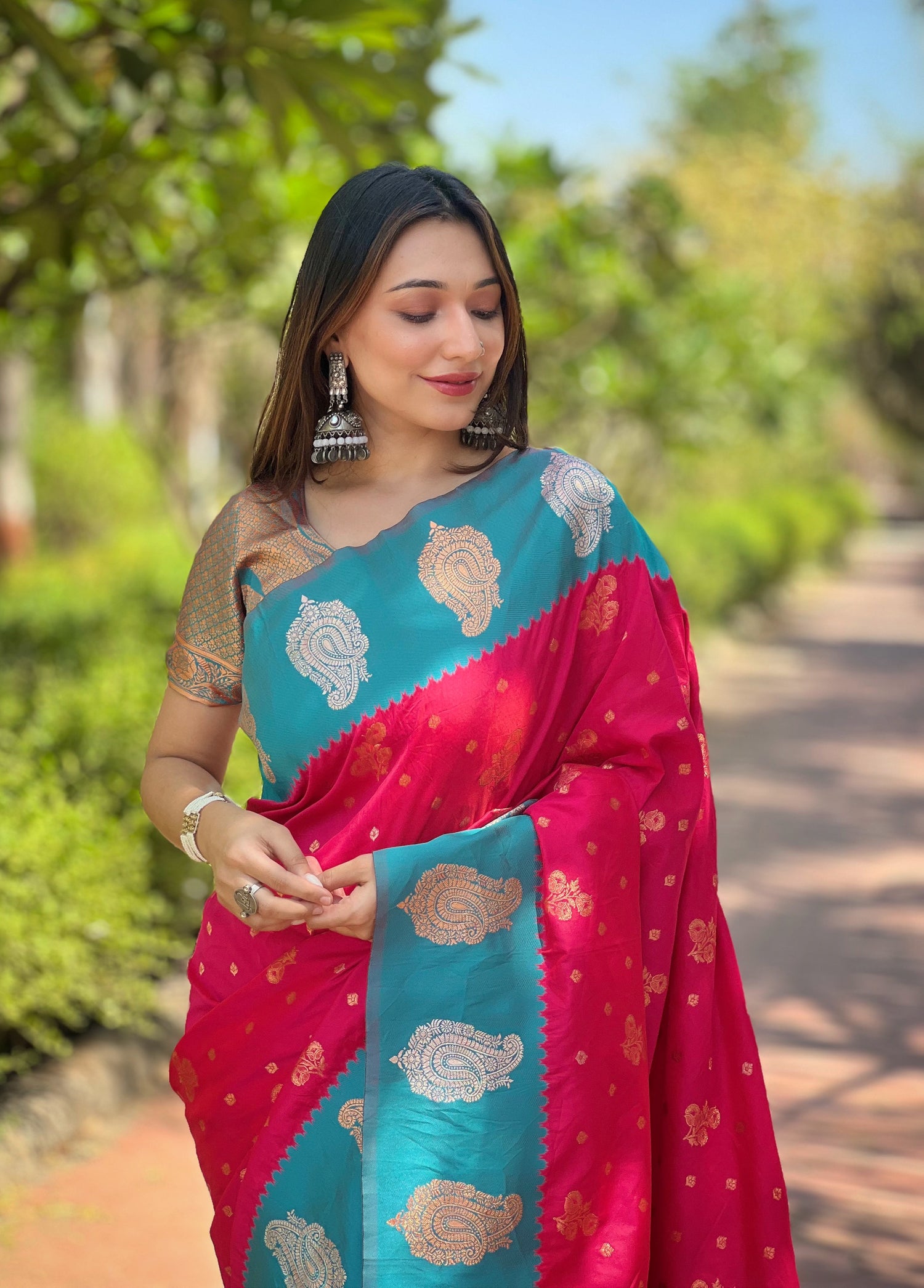 New Collection Pink Color Paithani Silk Saree