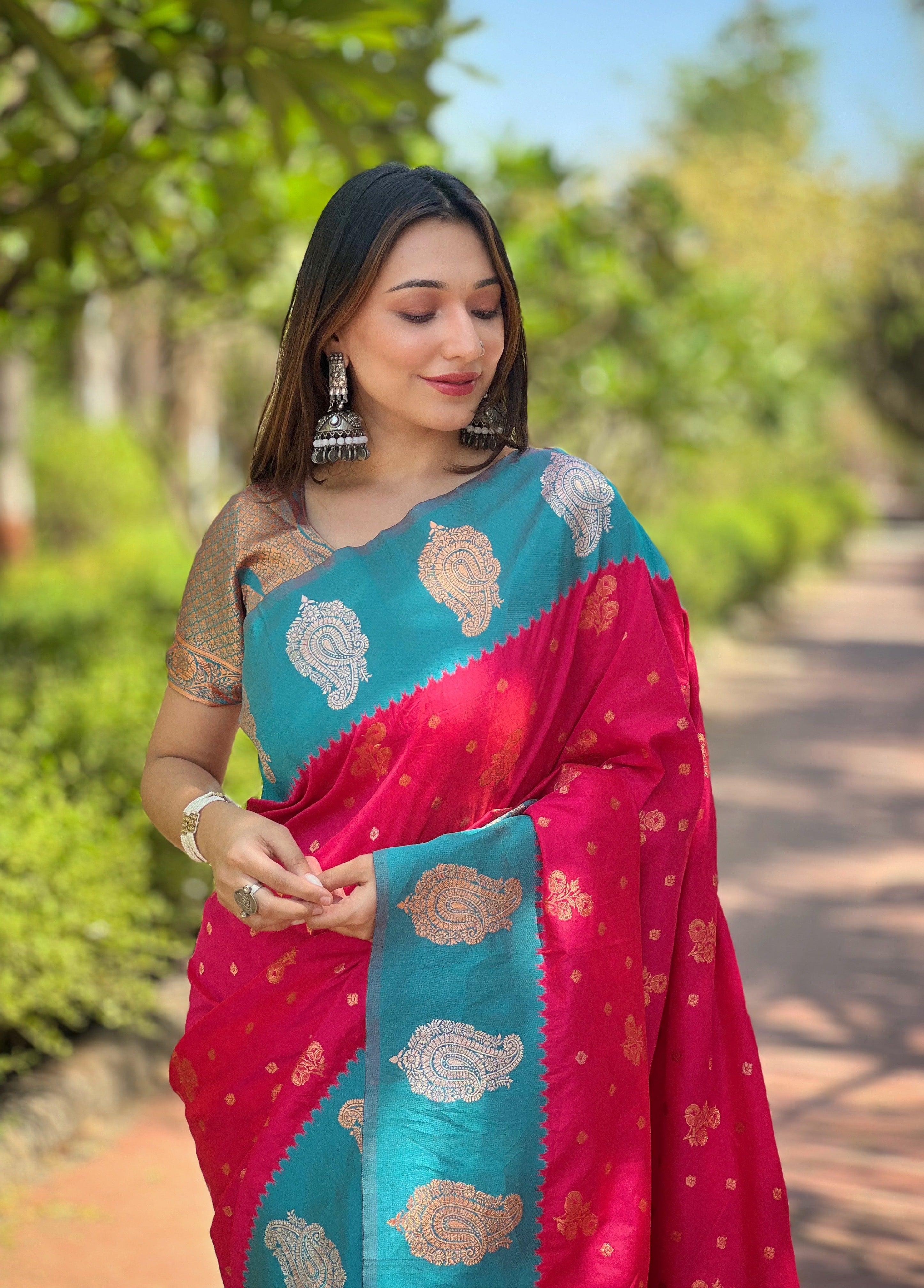 New Collection Pink Color Paithani Silk Saree