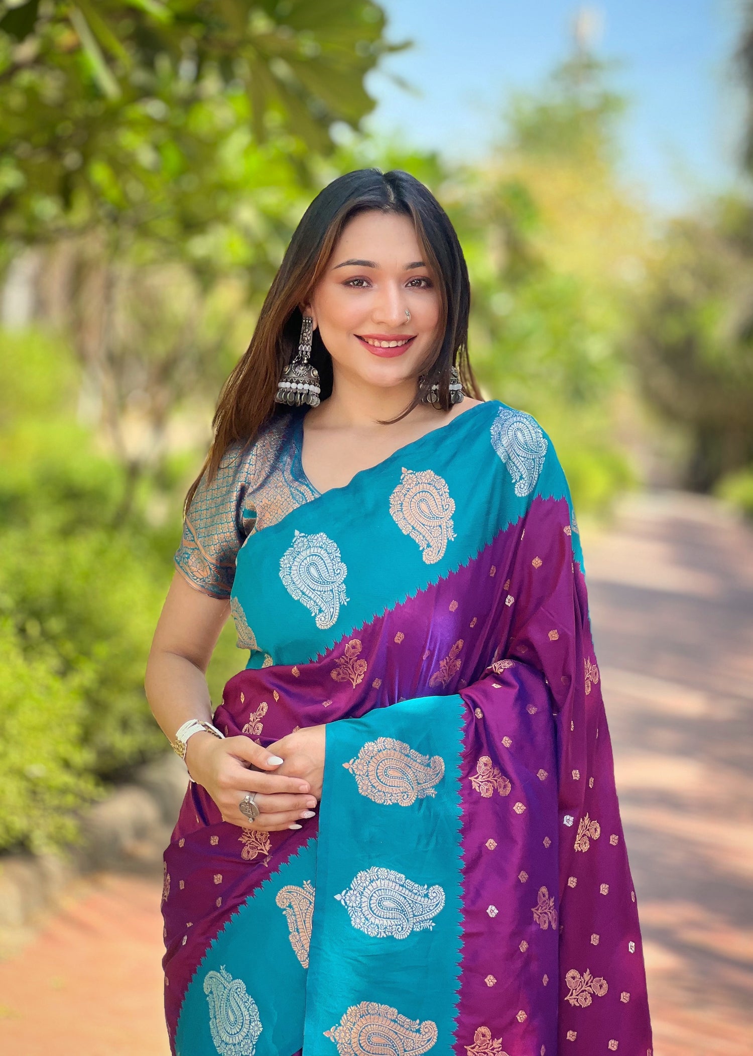 New Arrive Paithani Silk Purple Color Saree