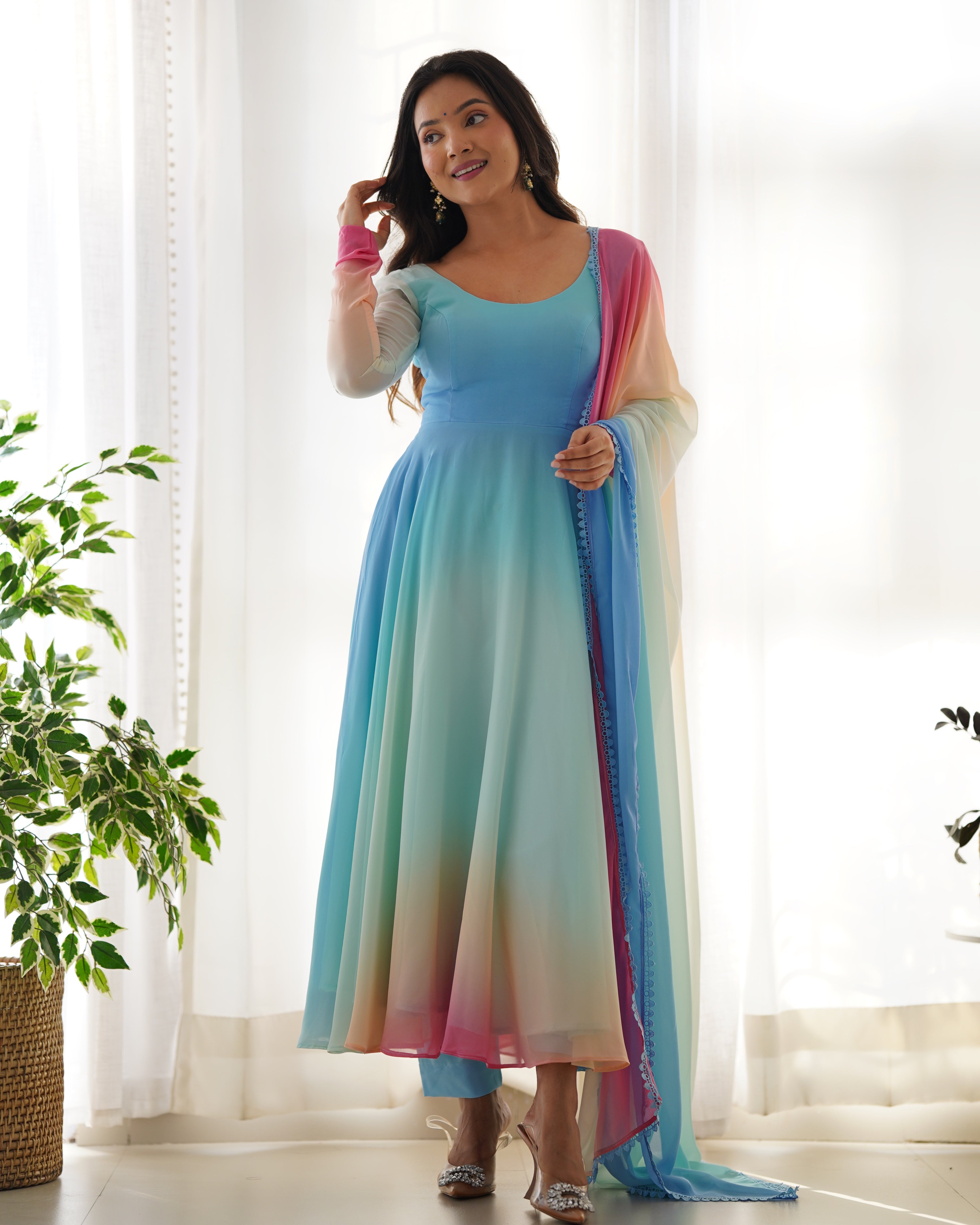 Most Trendy Georgette Anarkali Ready To Wear MultiColor Suit
