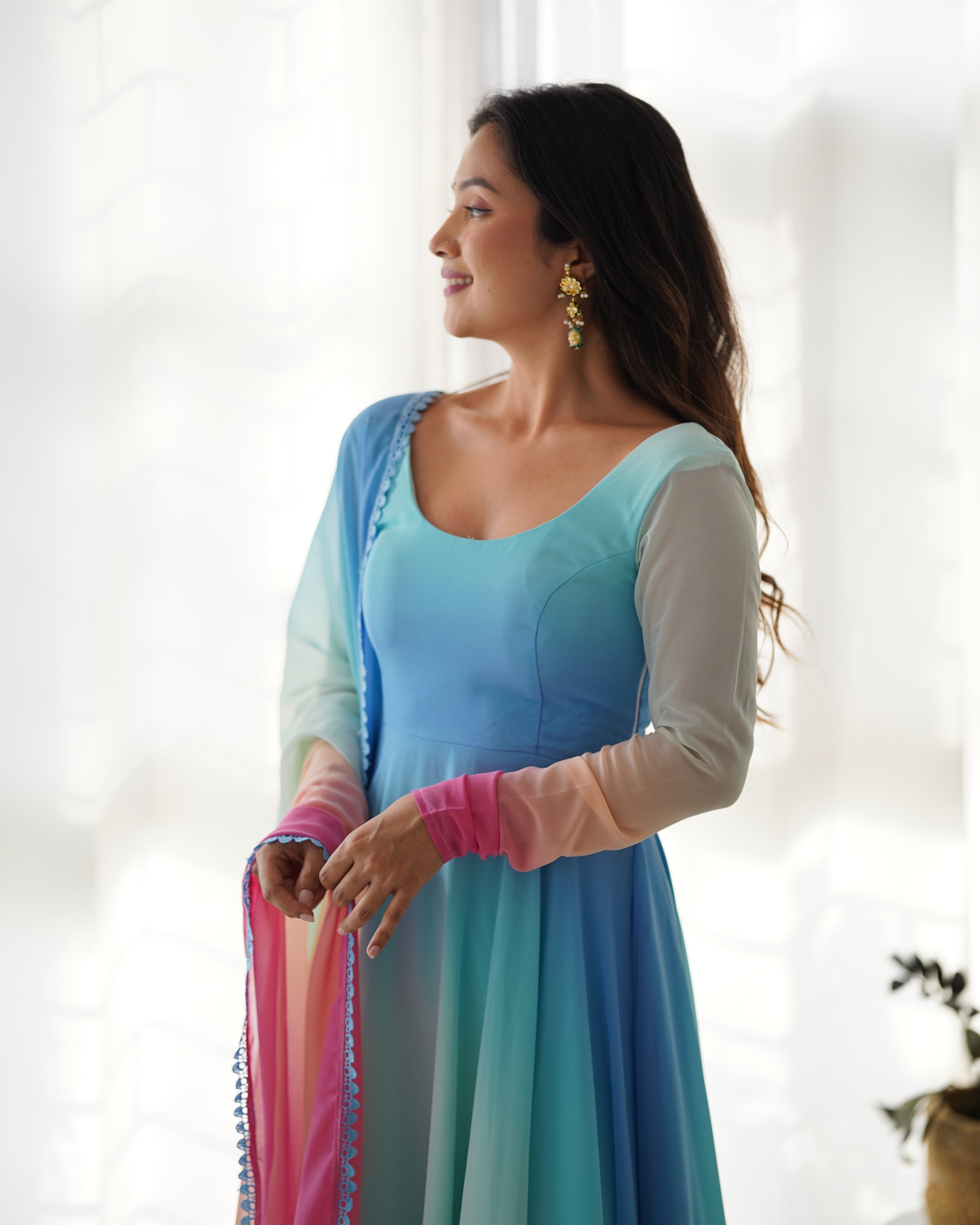 Most Trendy Georgette Anarkali Ready To Wear MultiColor Suit